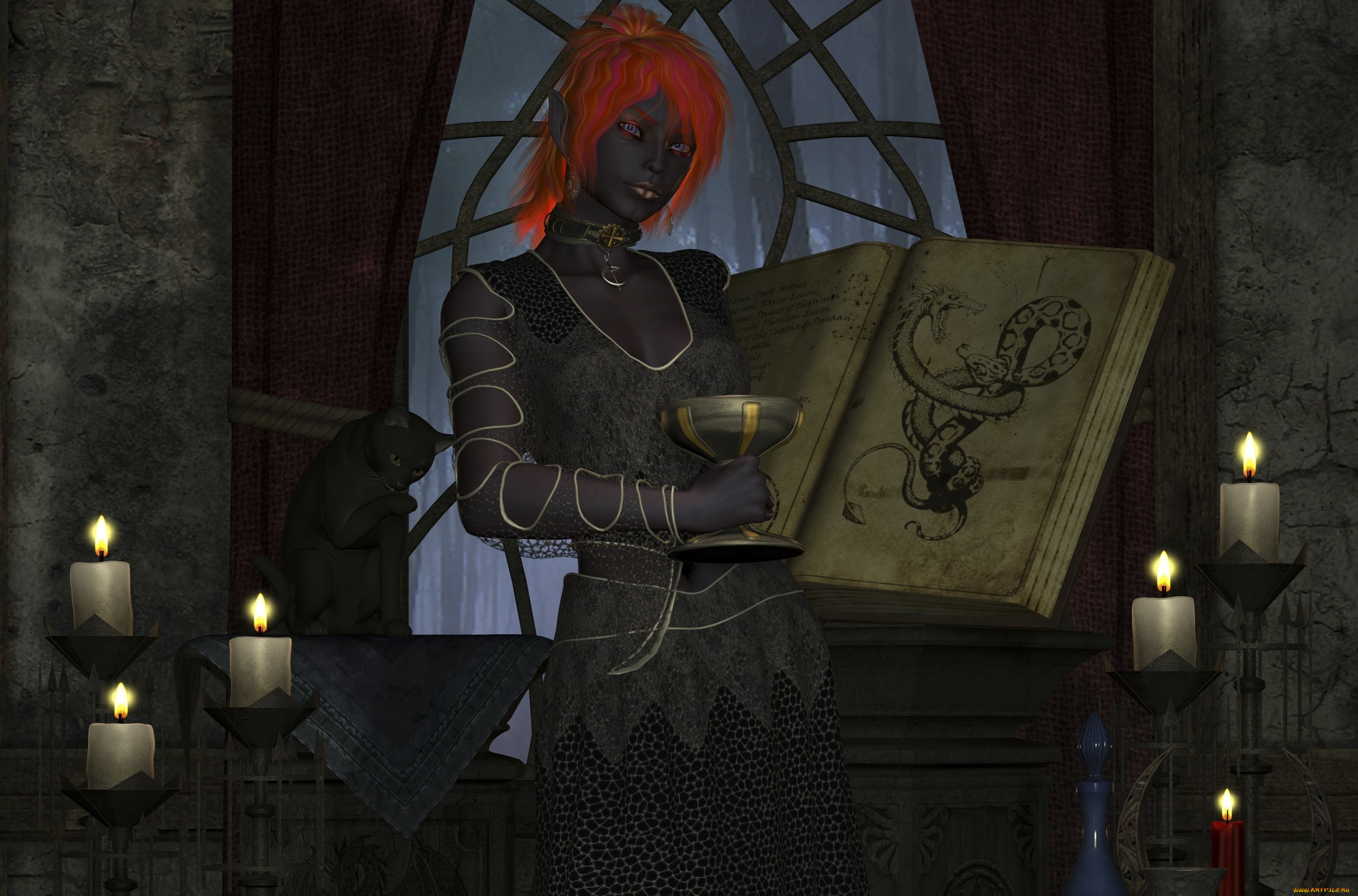 3д, графика, эльфы, , elves, фон, взгляд, эльфийка