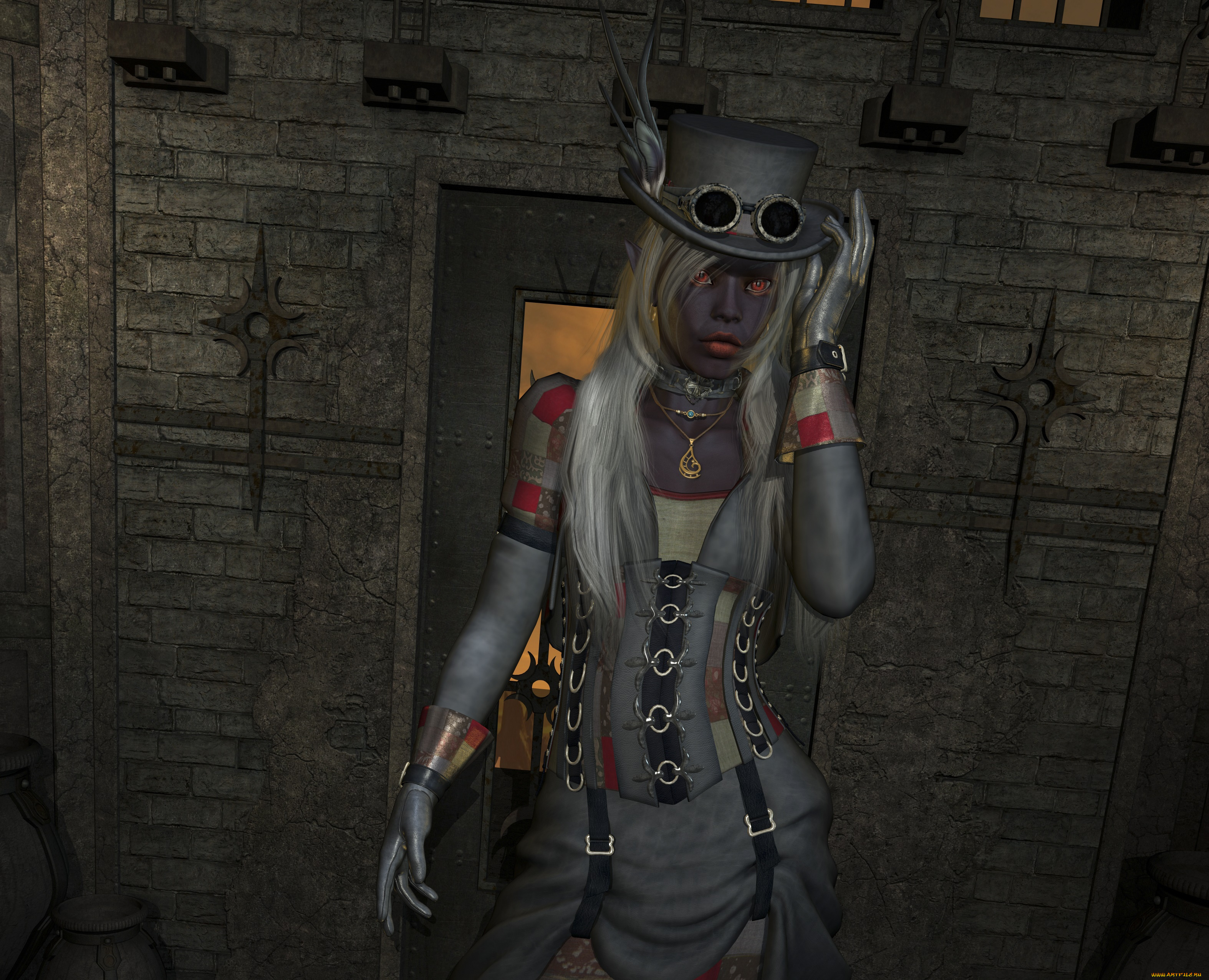 3д, графика, эльфы, , elves, эльфийка, фон, взгляд