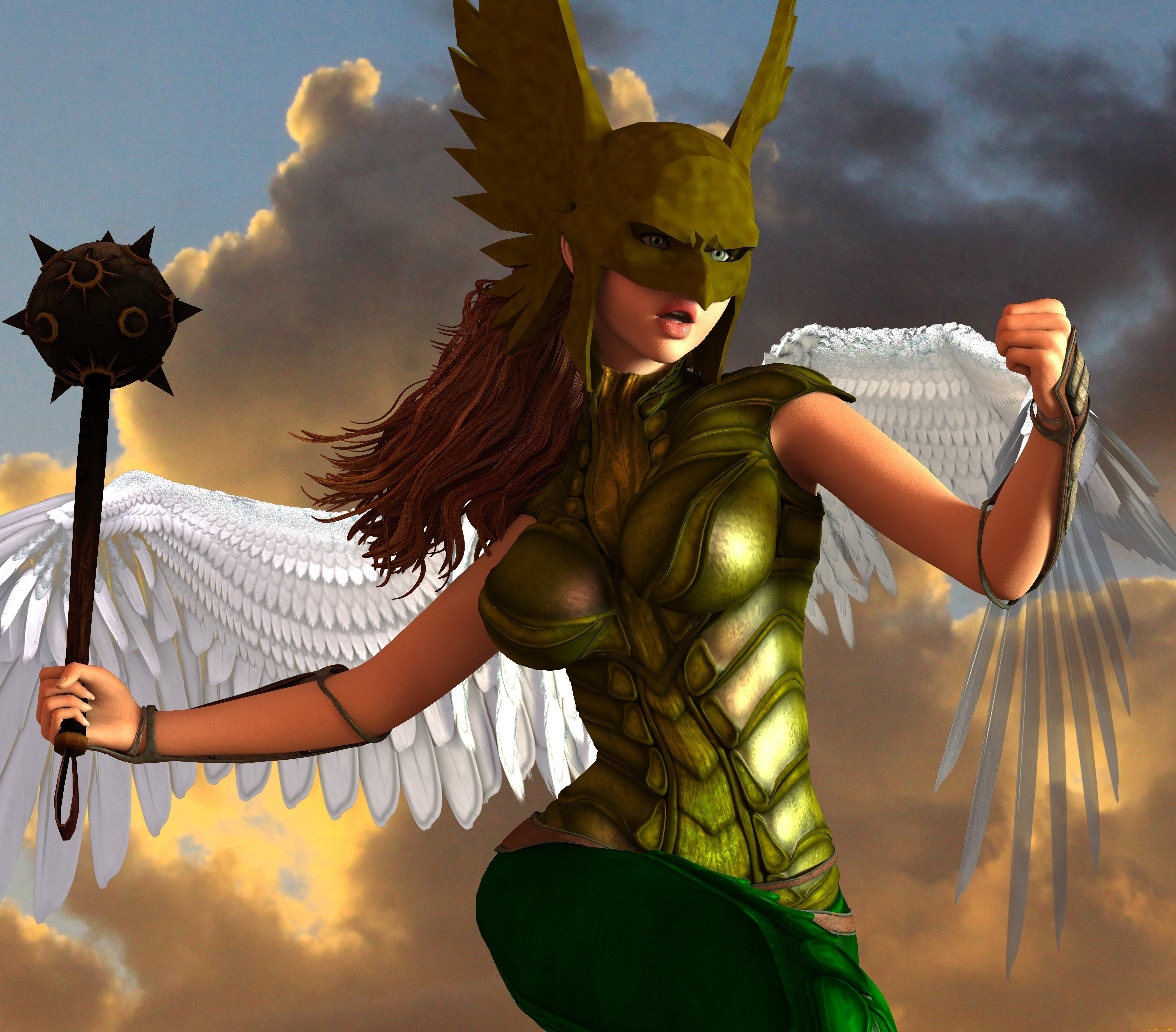 3д, графика, ангел, , angel, ангел, фон, взгляд, девушка