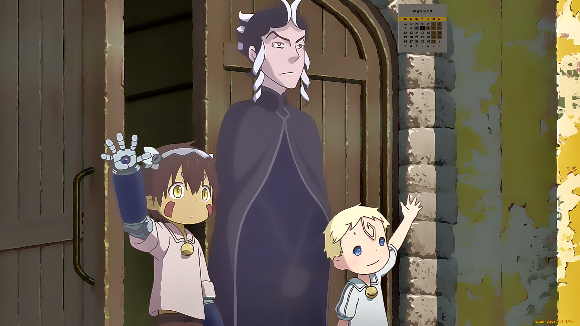 календари, аниме, 2018, мужчина, ребенок, взгляд