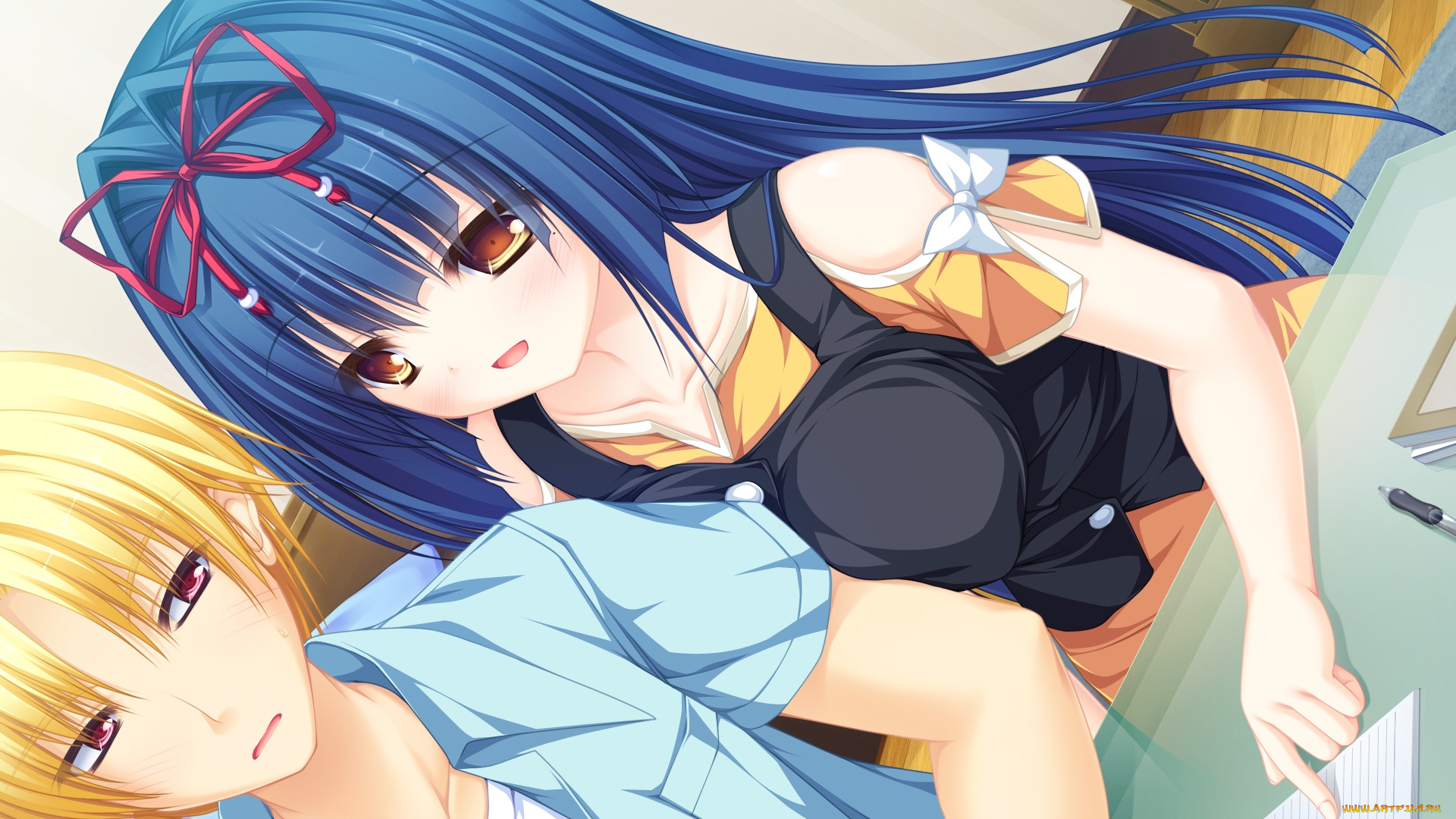 justy&, 215, nasty, ~maou, hajimemashita, аниме, nasty, ~maou, hajimemashita~, фон, взгляд, девушки