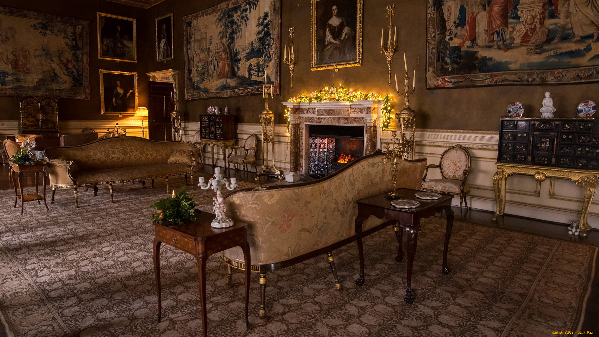 интерьер, дворцы, , музеи, свечи, камин