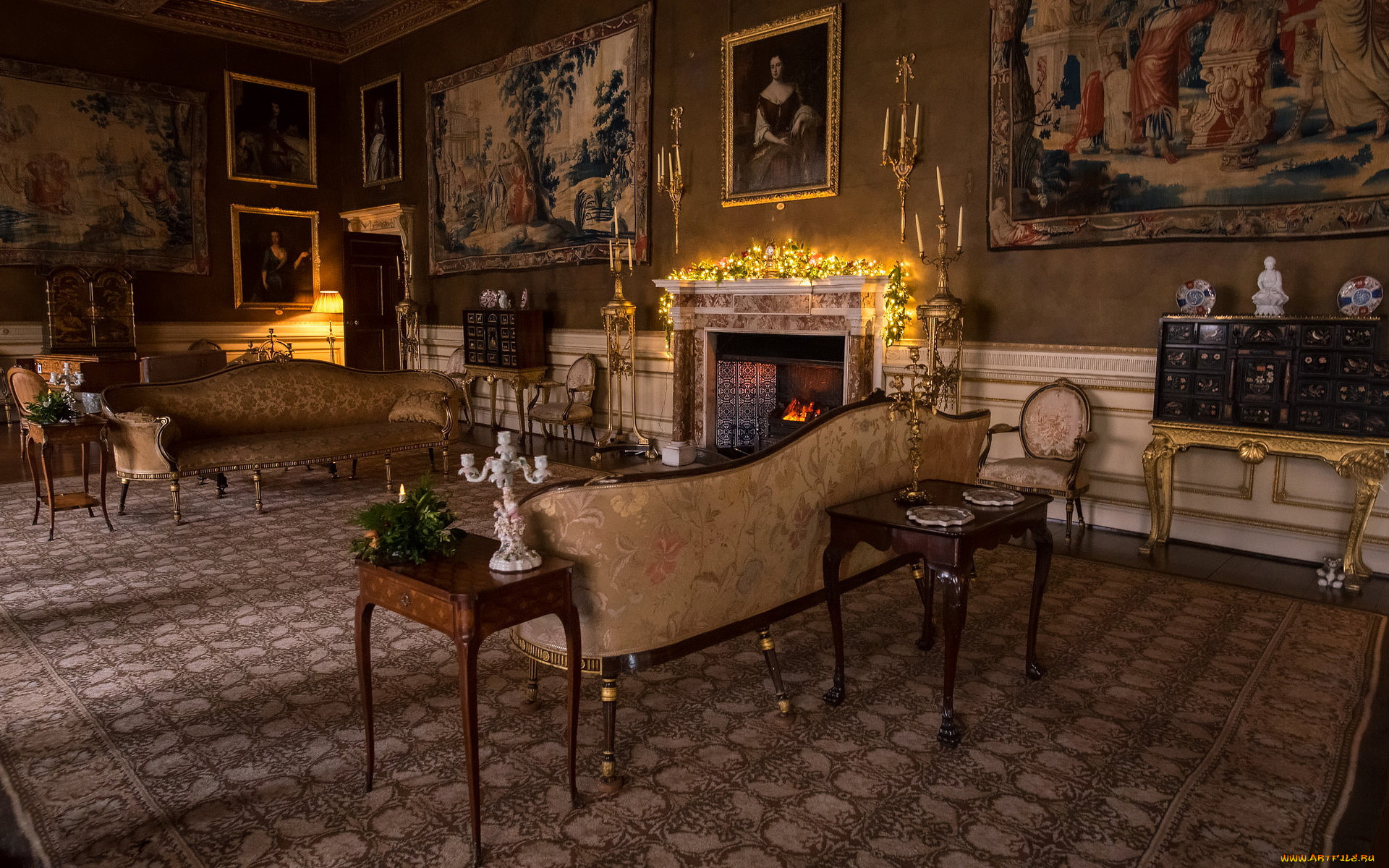 интерьер, дворцы, , музеи, свечи, камин