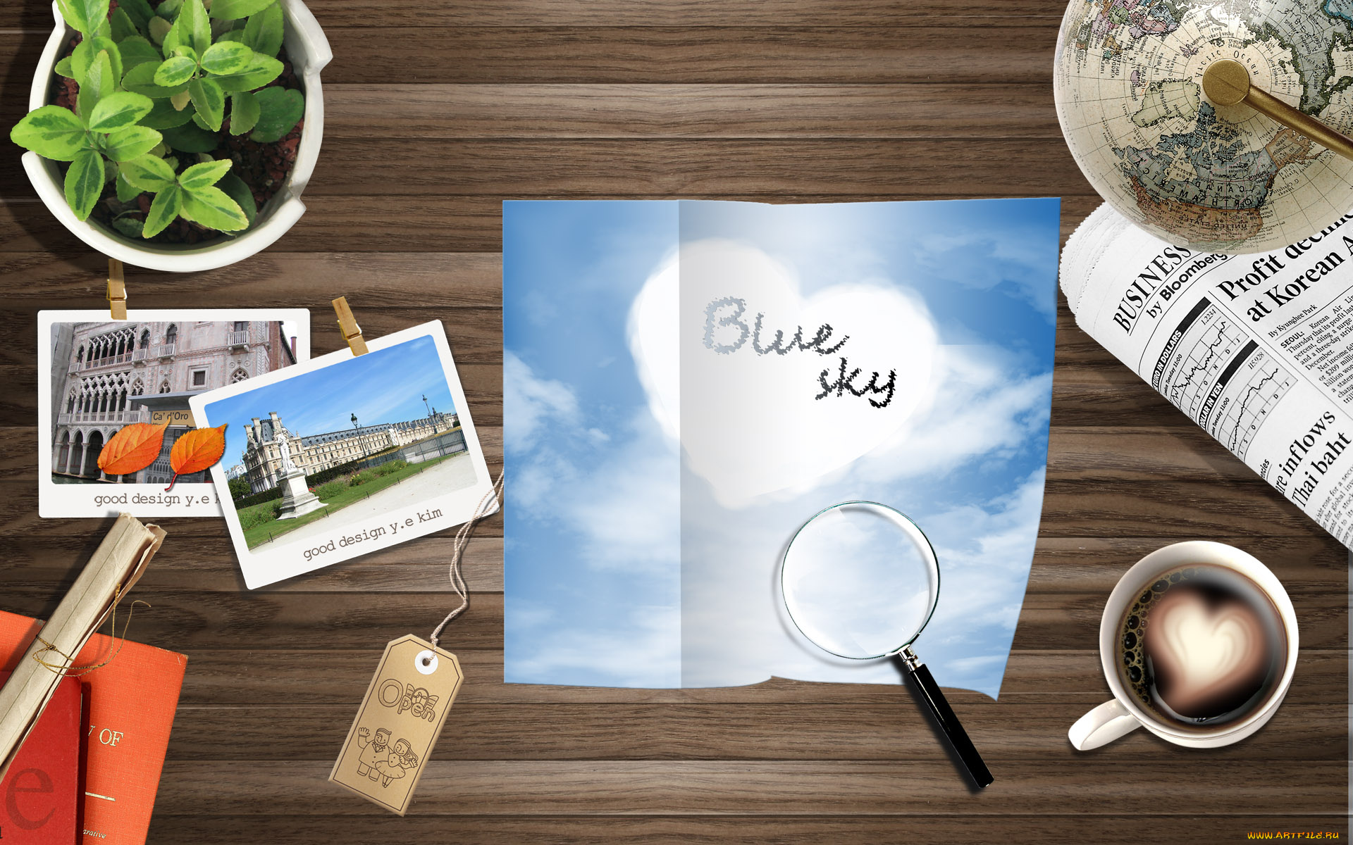 разное, компьютерный, дизайн, растение, газета, чашка, небо, фотографии