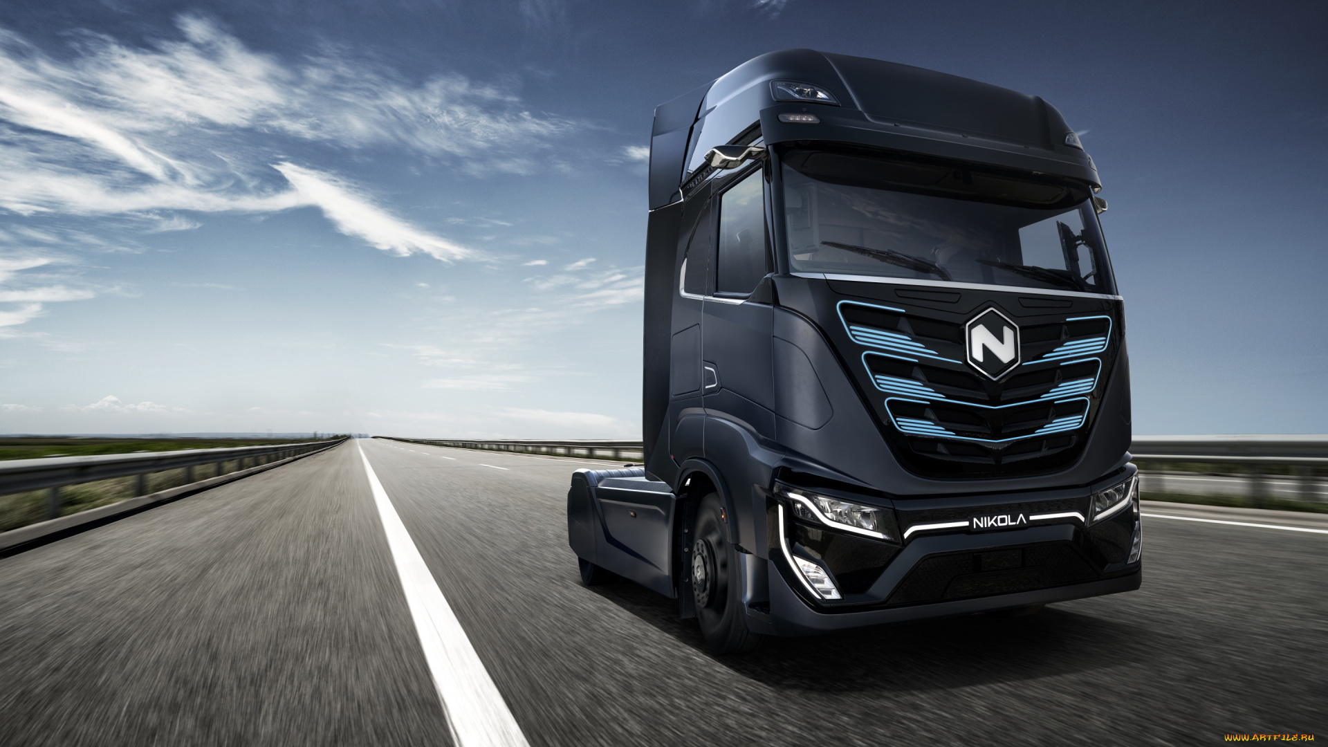 2021, nikola, tre, автомобили, грузовики, nikola, tre, 2021, водородно, электрический, грузовик, fcev, водородные, грузоперевозки