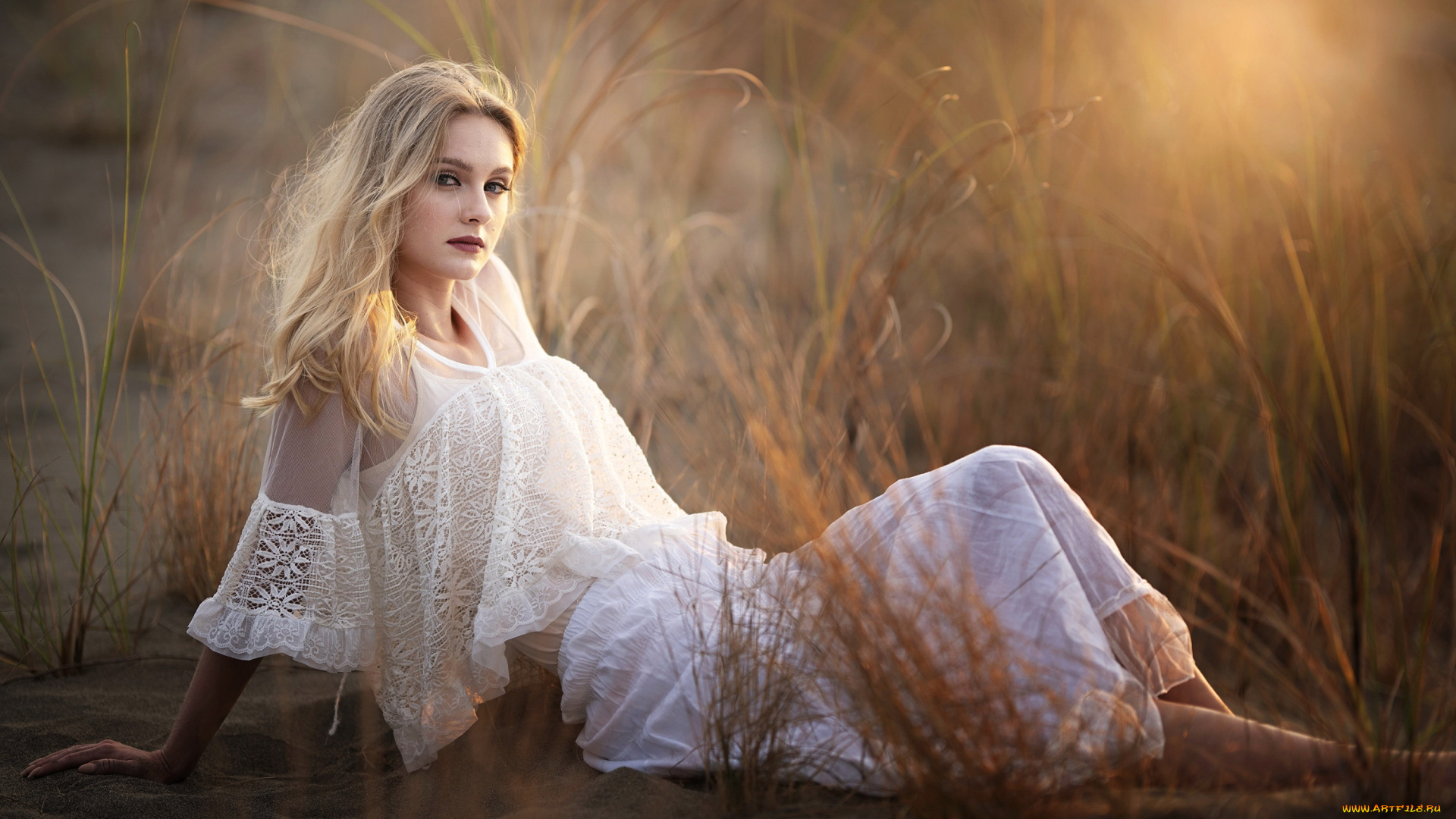 девушки, -, блондинки, , светловолосые, трава, блондинка, поза, кружева, vicky