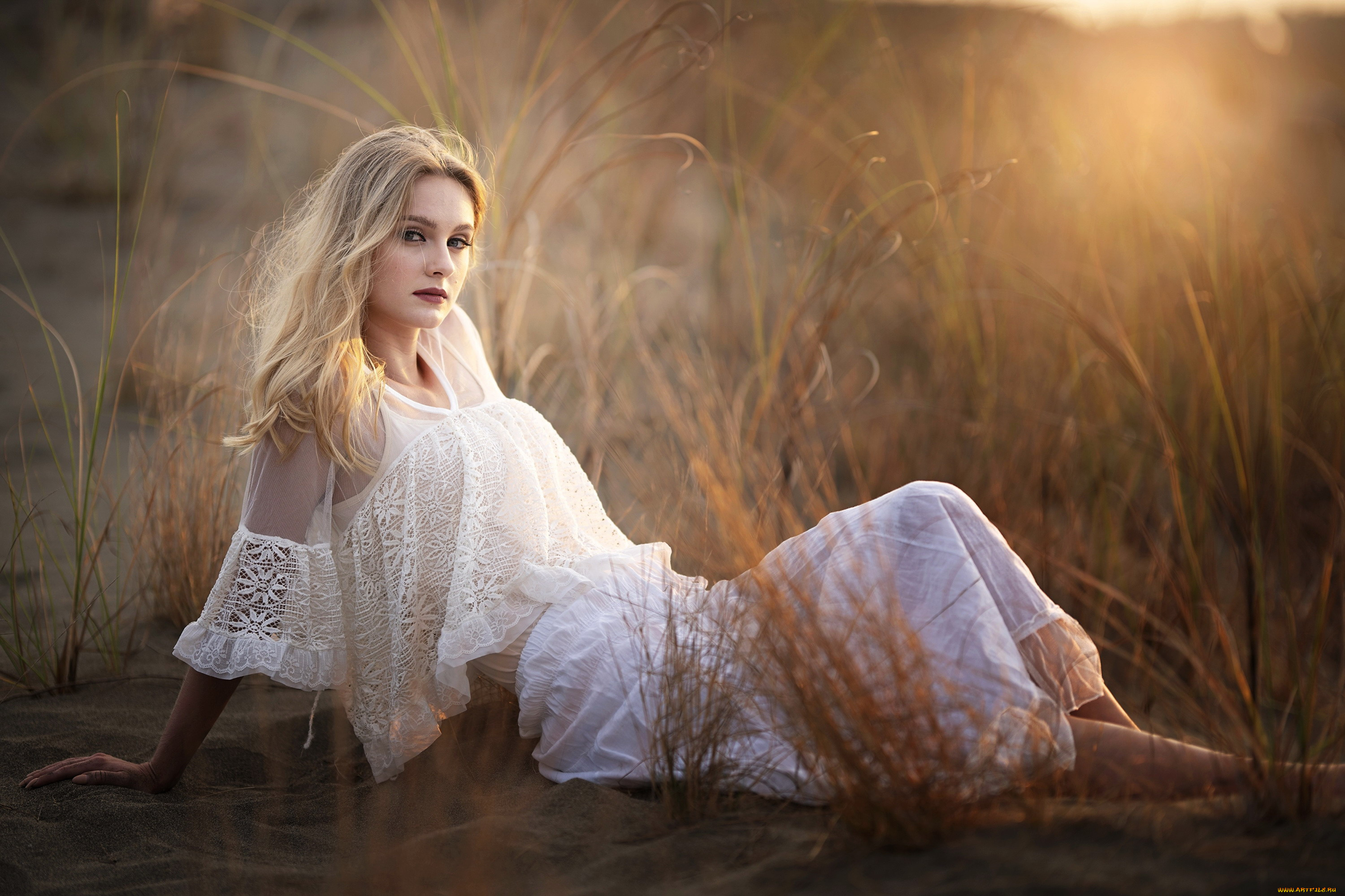 девушки, -, блондинки, , светловолосые, трава, блондинка, поза, кружева, vicky