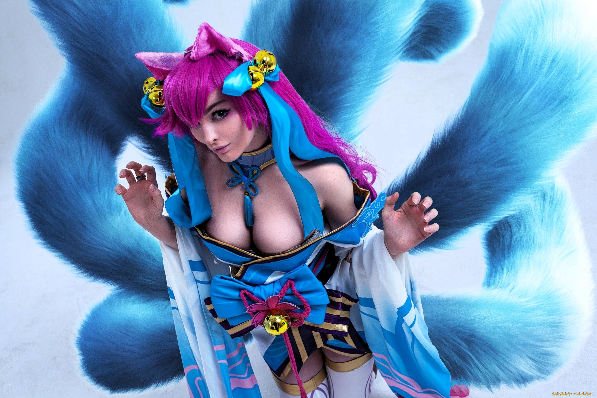 девушки, -, креатив, , косплей, костюм, образ, хвосты