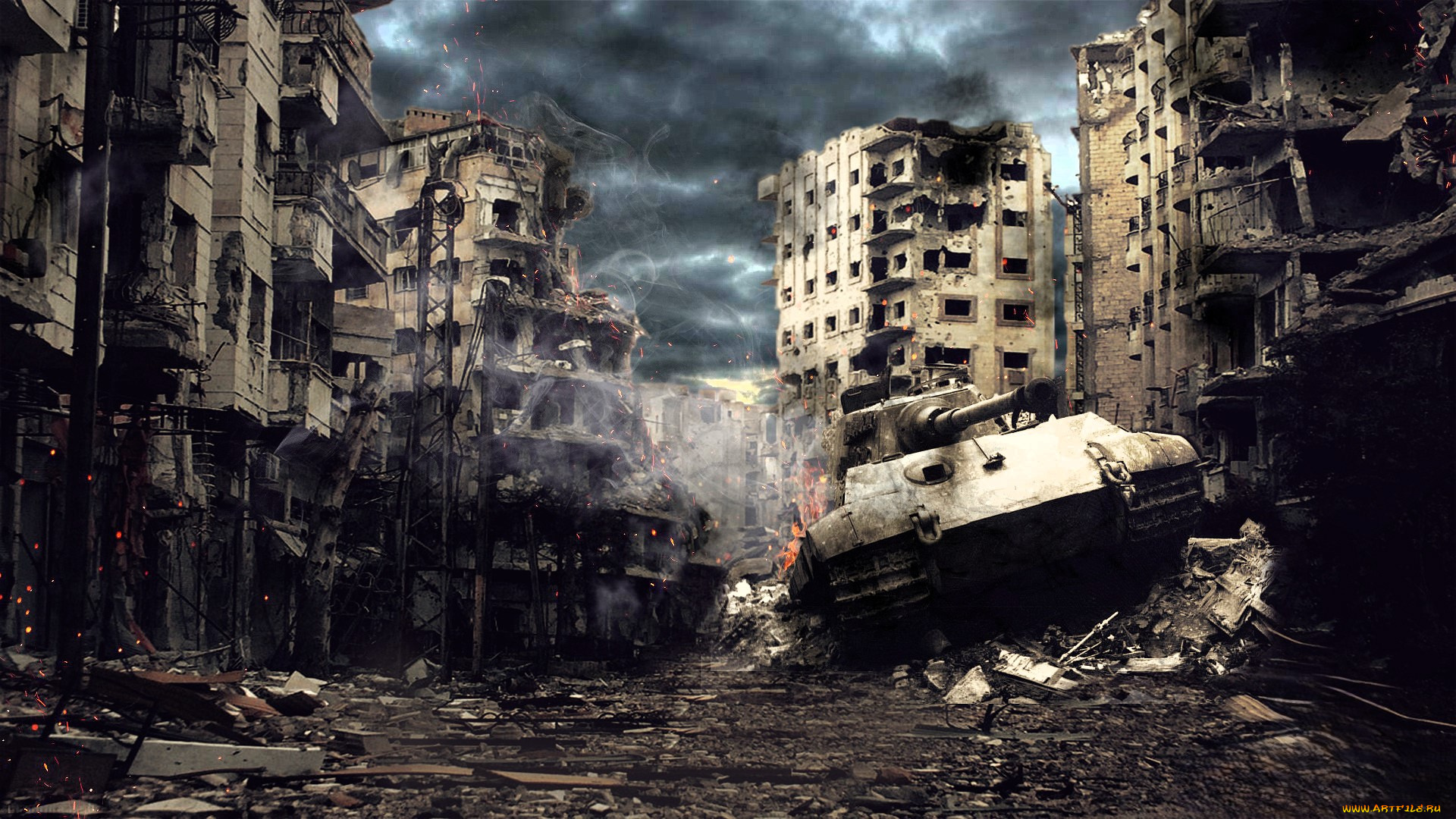 видео, игры, world, of, tanks, танк, город, развалины