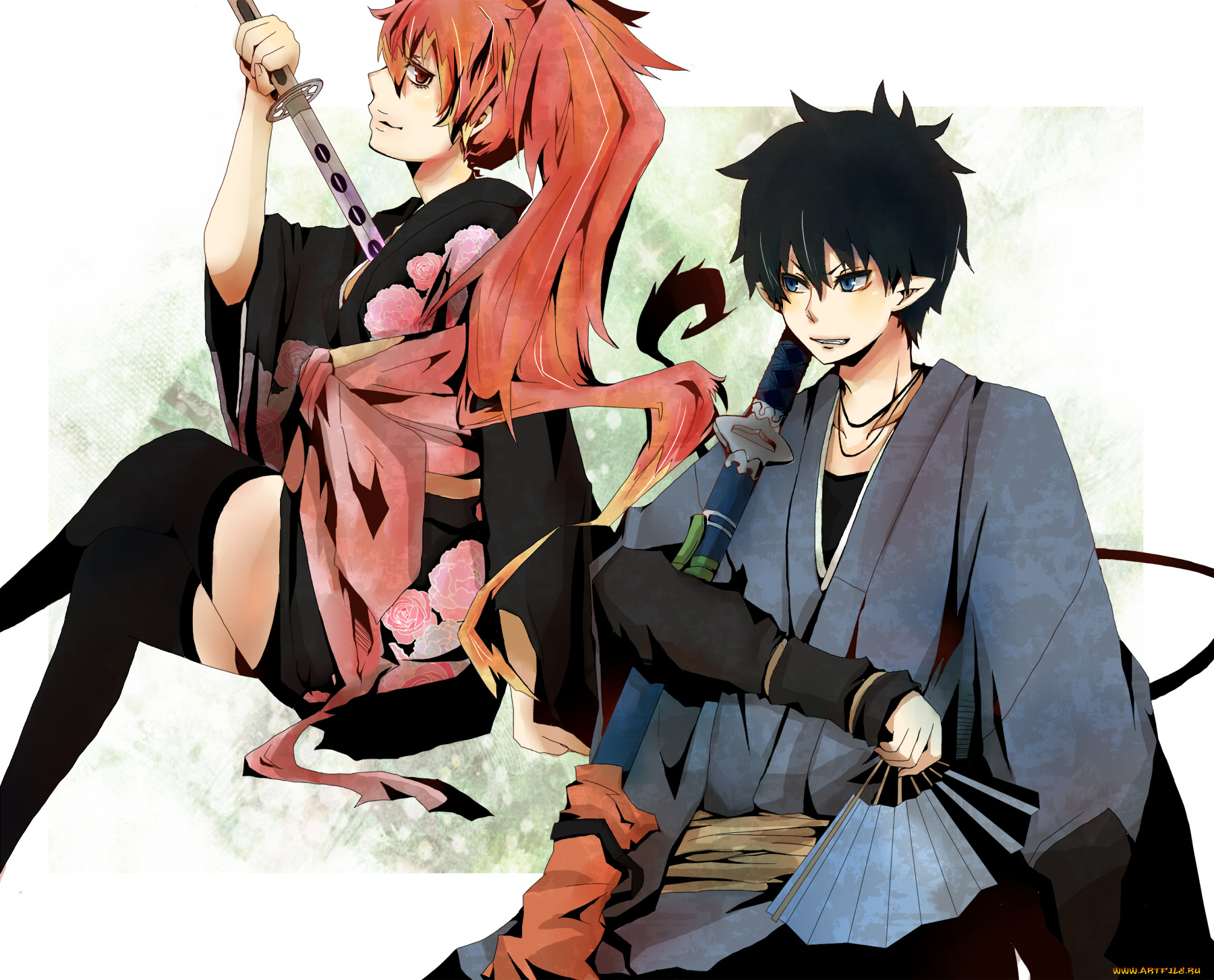 аниме, ao, no, exorcist, okumura, rin, kiri