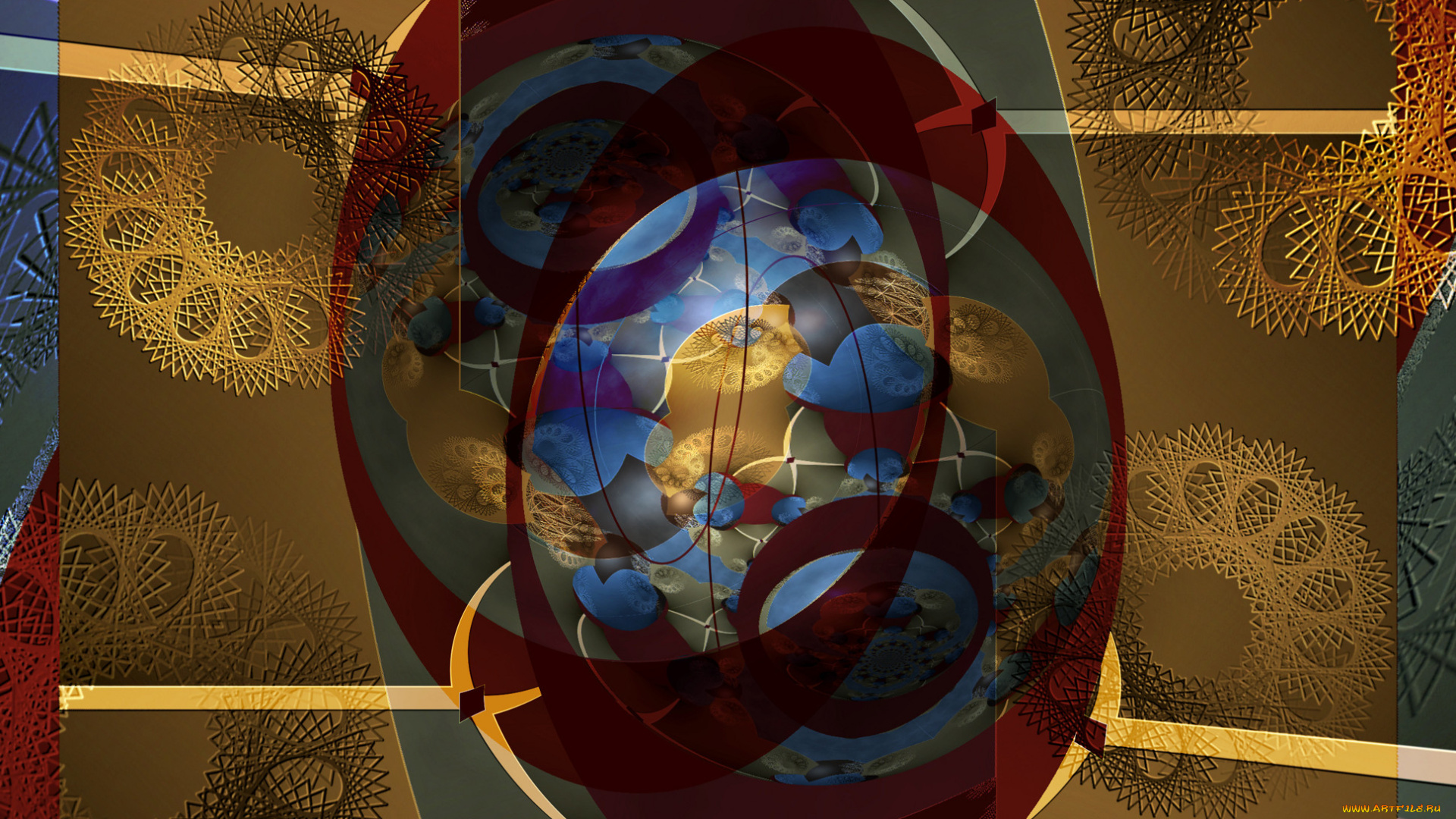 3д, графика, fractal, фракталы, фон, узор