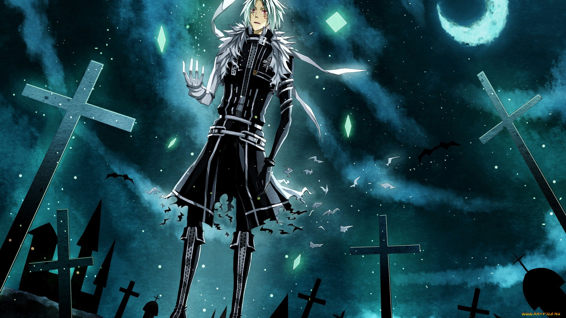 аниме, gray, man, allen, walker