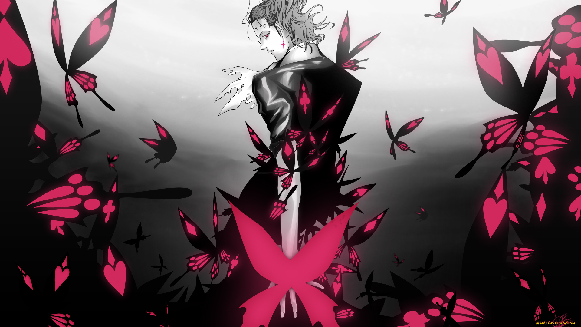 аниме, gray, man, tyki, mikk