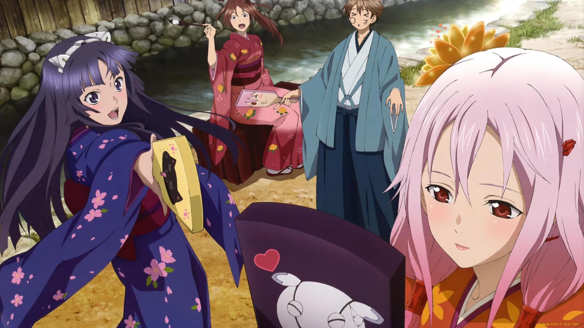 аниме, guilty, crown, tsugumi, shinomiya, ayase, ouma, shu, yuzuriha, inori