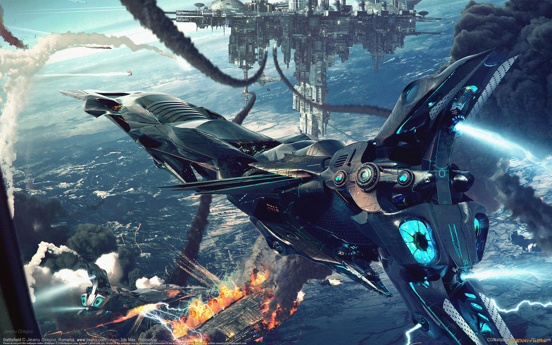 jieanu, dragos, фэнтези, космические, корабли, звездолеты, станции