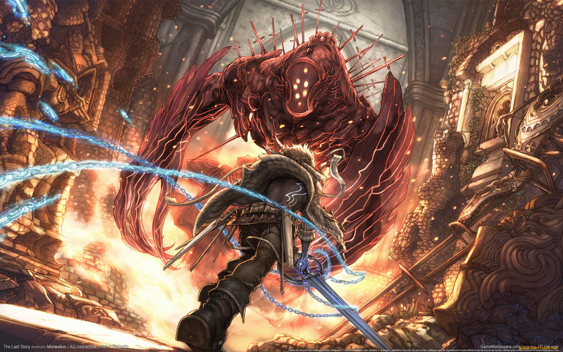 the, last, story, видео, игры, цепь, меч, чудовище, монстр