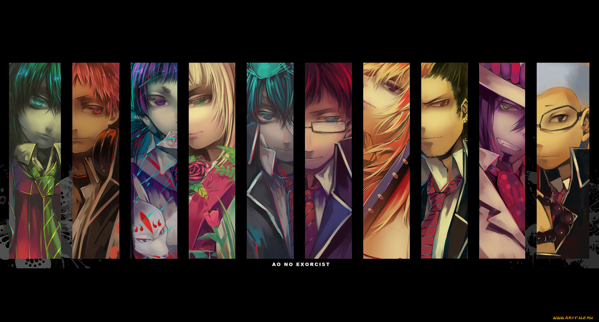 аниме, ao, no, exorcist, mephisto, amaimon, kirigakure, miwa, suguro, shima, shiemi, yukio, rin, kamiki