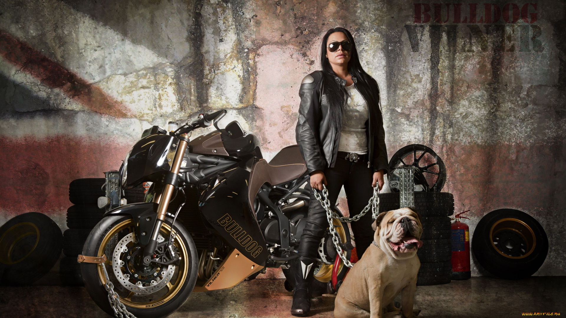 мотоциклы, мото, девушкой, triumph