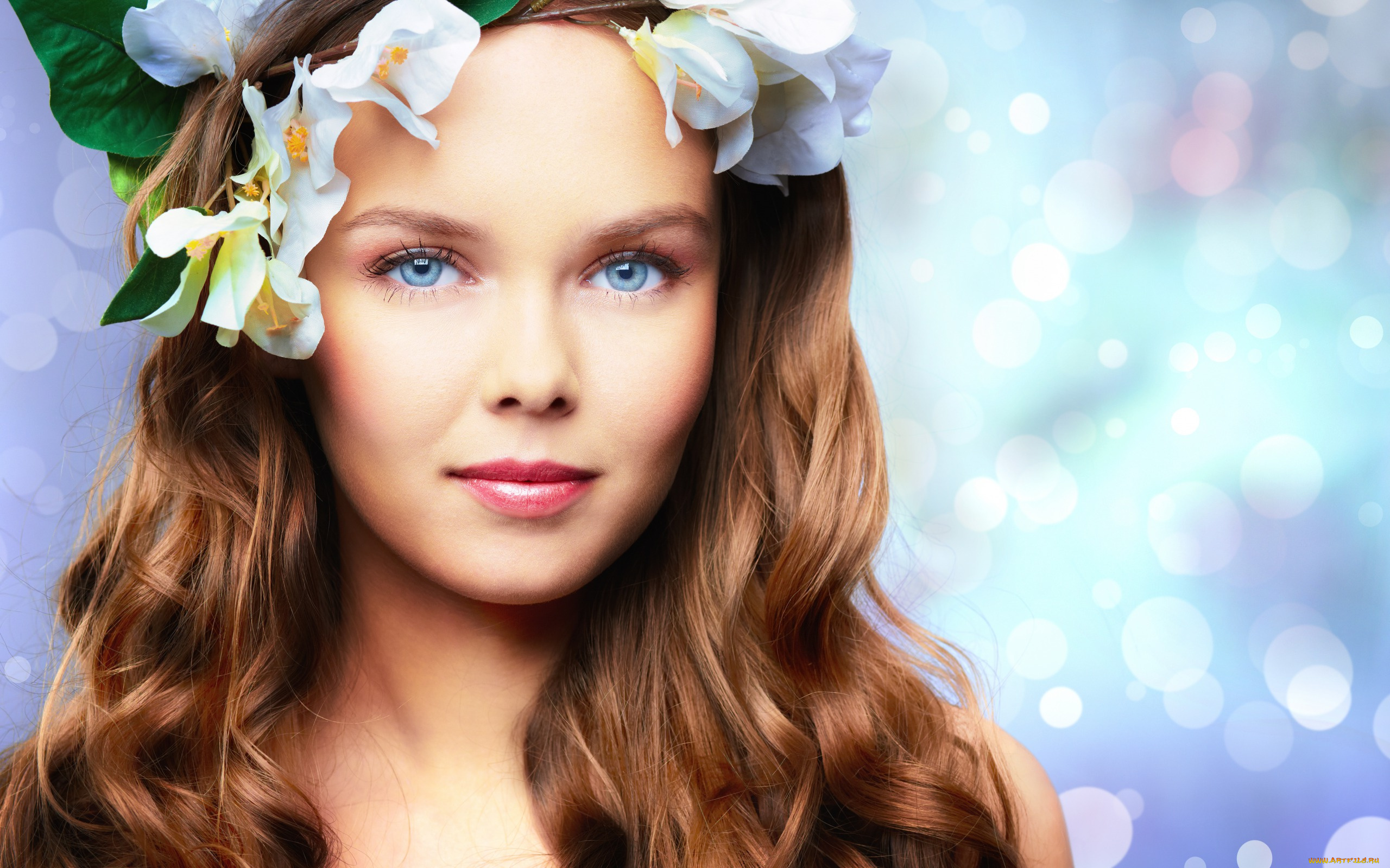 -Unsort, Лица, Портреты, девушки, unsort, лица, портреты, локоны, венок, взгляд