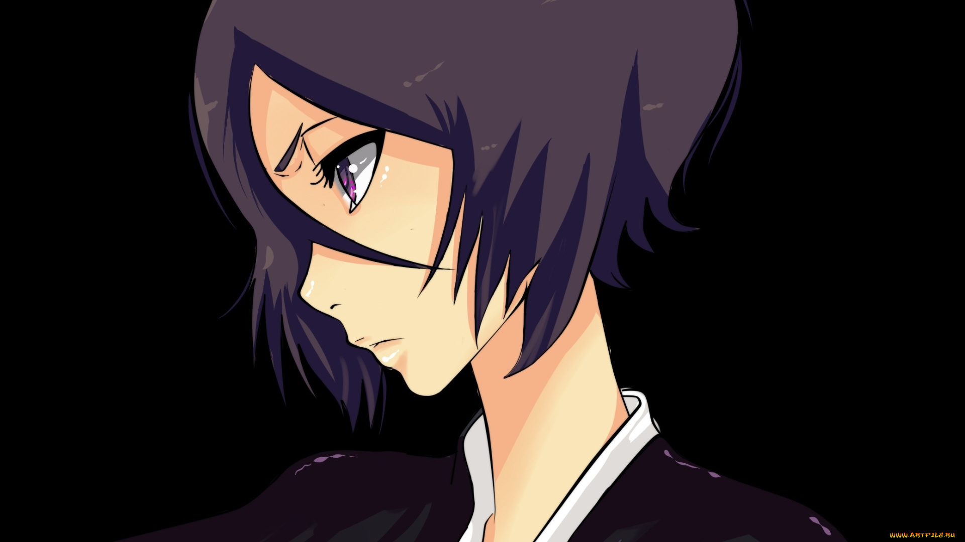 аниме, bleach, брюнетка, девушка, арт, кучики, рукия, блич, шинигами