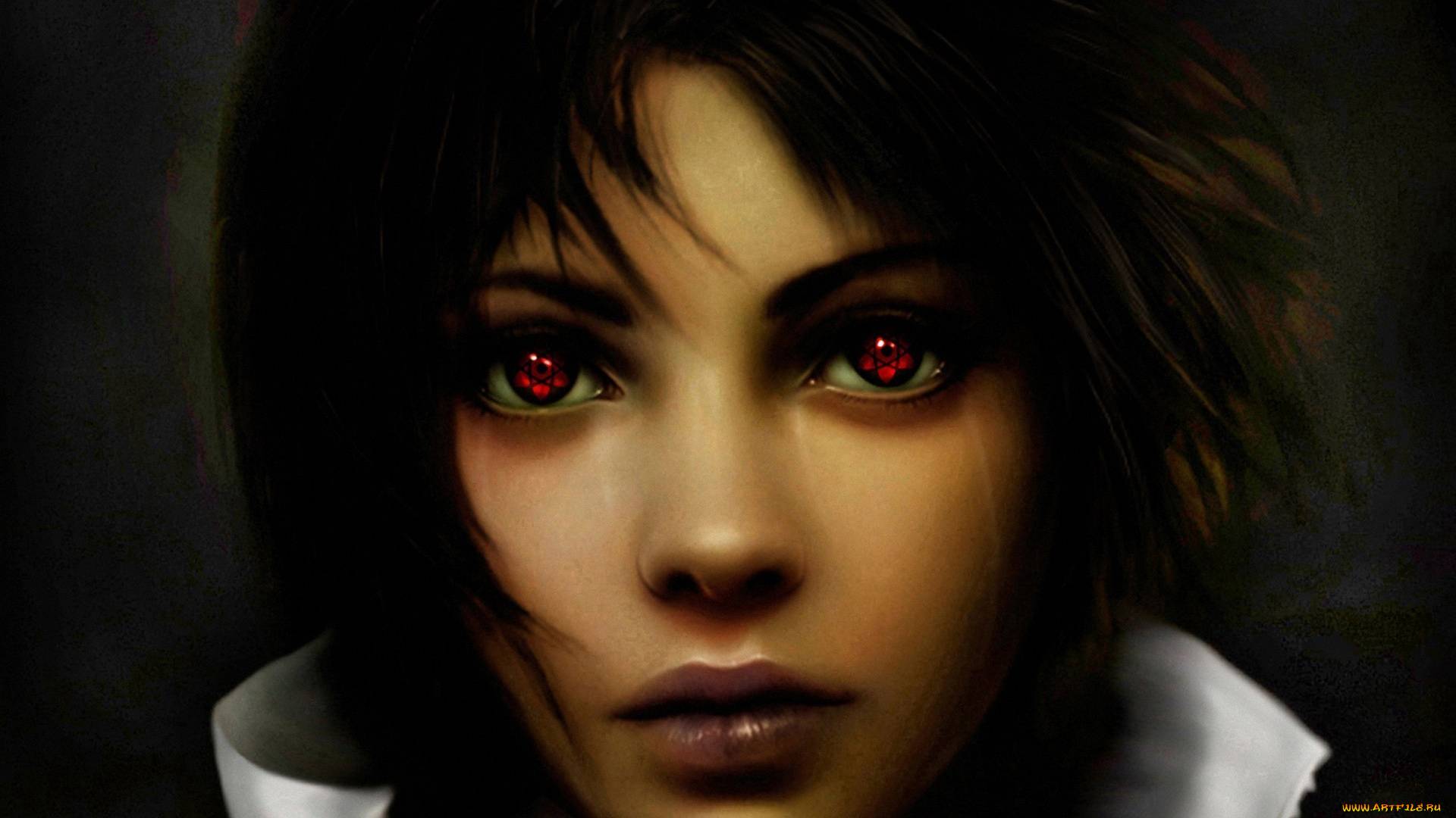 аниме, naruto, брюнет, парень, арт, взгляд, шаринган, саске, учиха