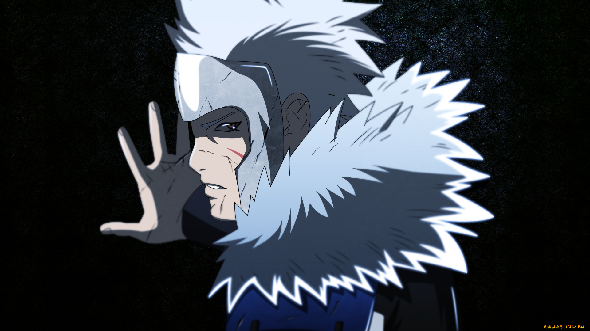 аниме, naruto, второй, мех, нечистивое, воскрешение, взгляд, хокаге, белые, волосы