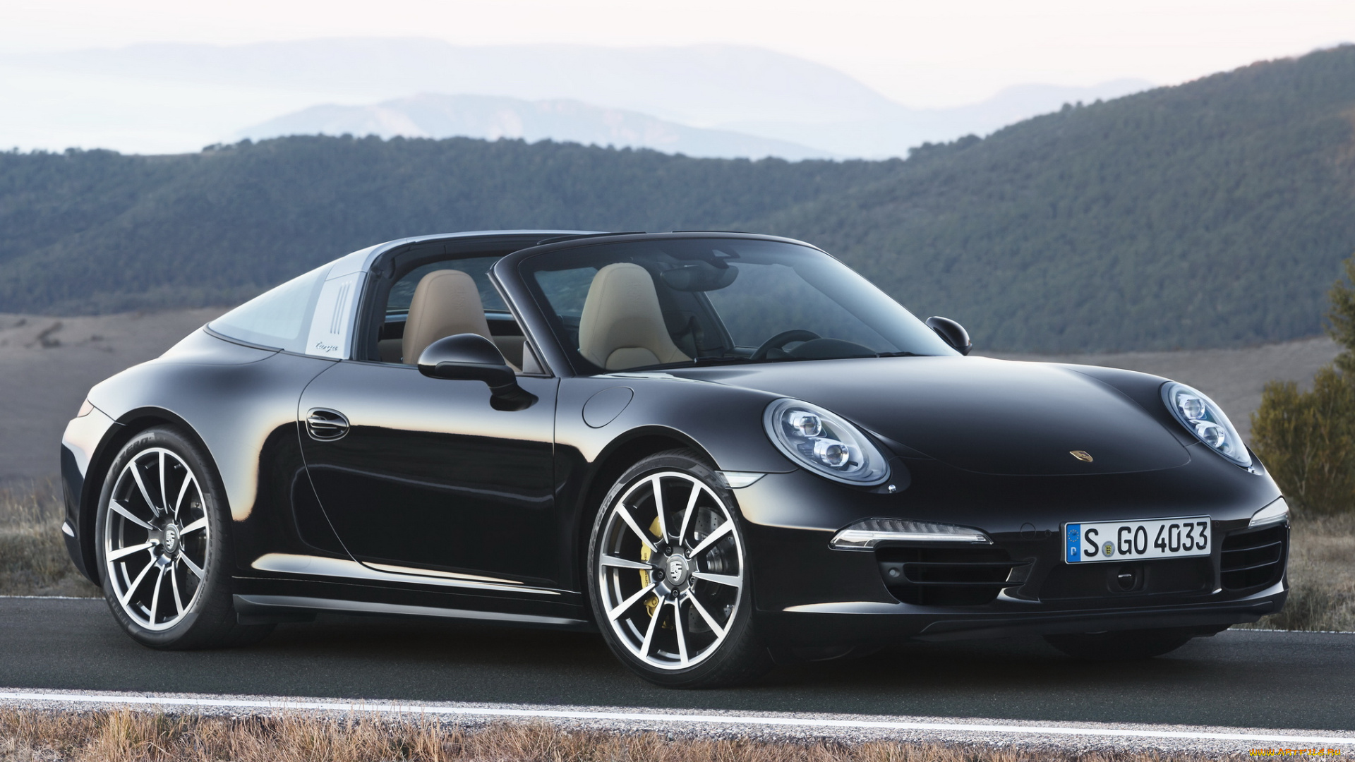 автомобили, porsche, 911, targa, 4s, 991, 2014, темный