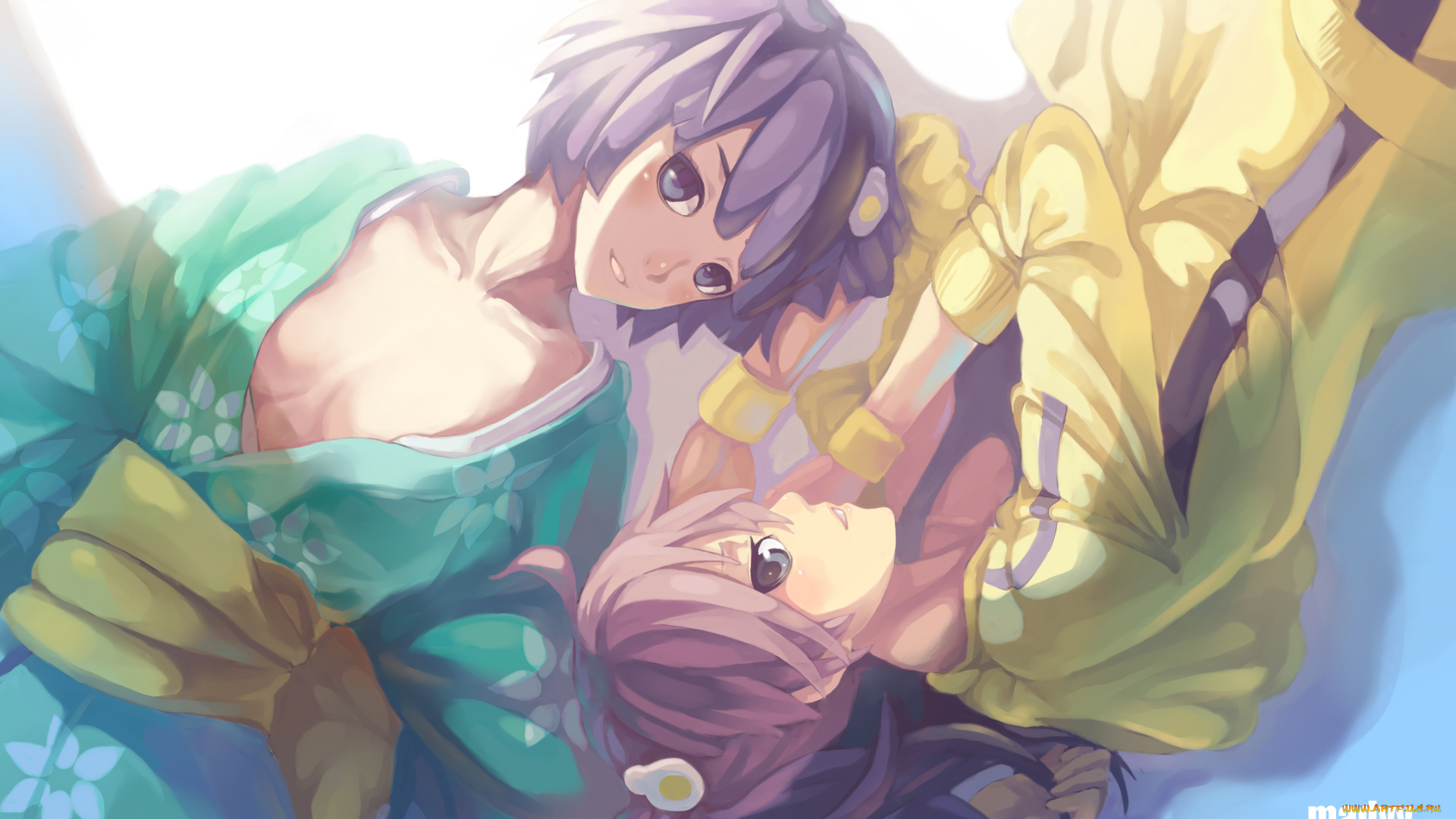 bakemonogatari, аниме, арт, madyy, monogatari, araragi, karen, tsukihi, заколка, форма, девушки, кимоно