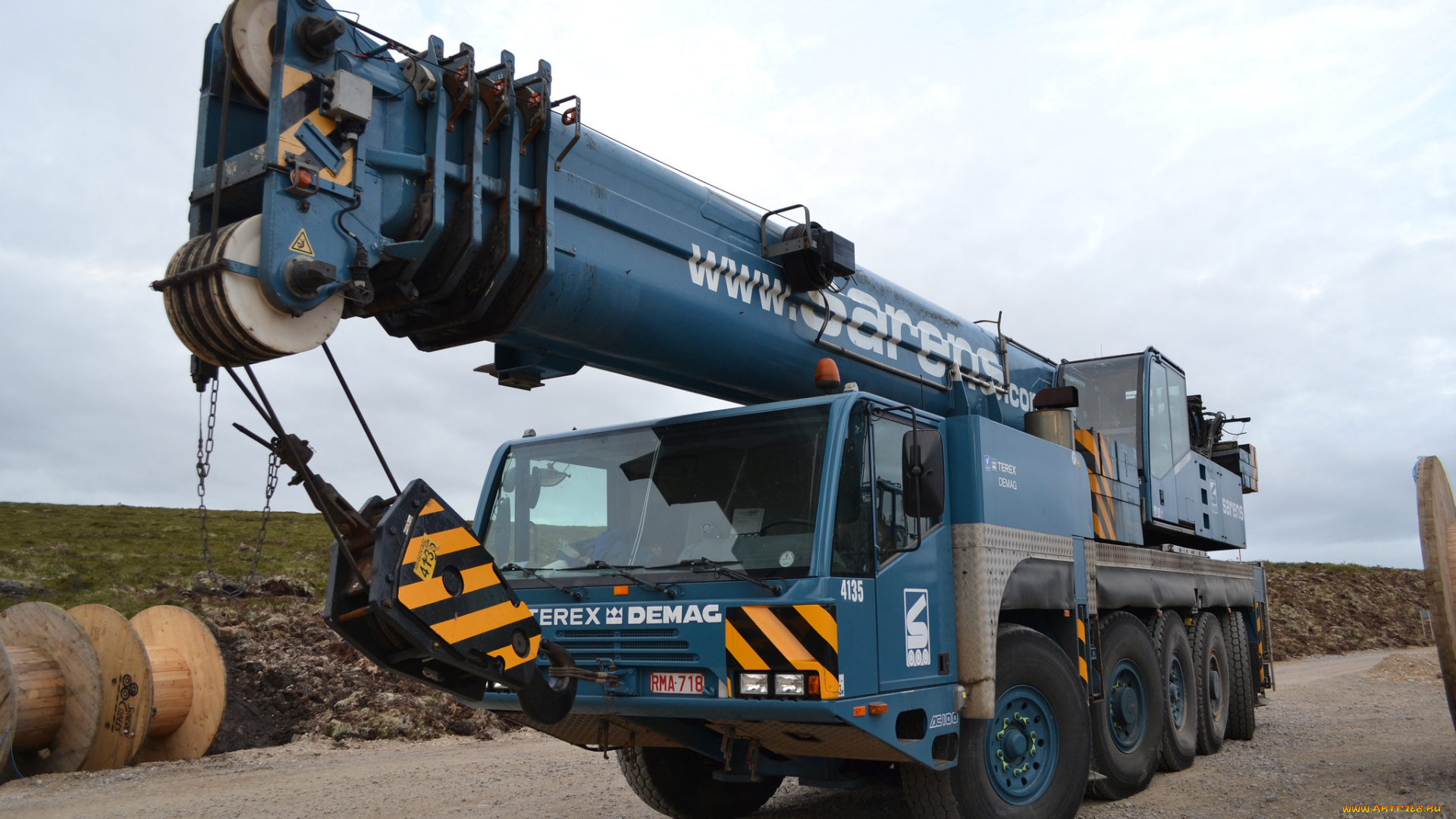 terex, demag, ac100, техника, краны, самоходный, кран, автошасси