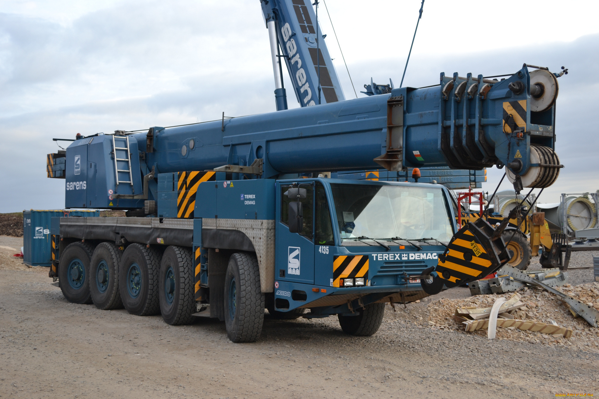 terex, demag, ac100, техника, краны, самоходный, кран, автошасси