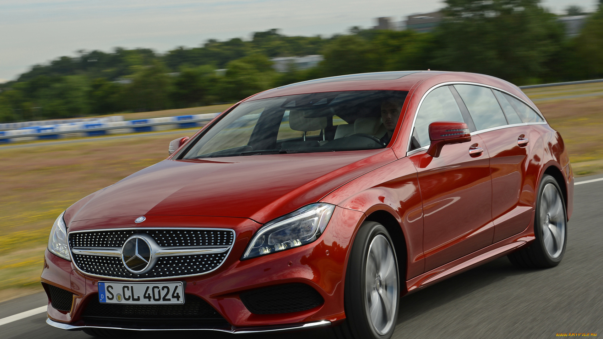 автомобили, mercedes-benz, красный, brake, 2014г, x218, package, sports, shooting, 500, cls, amg