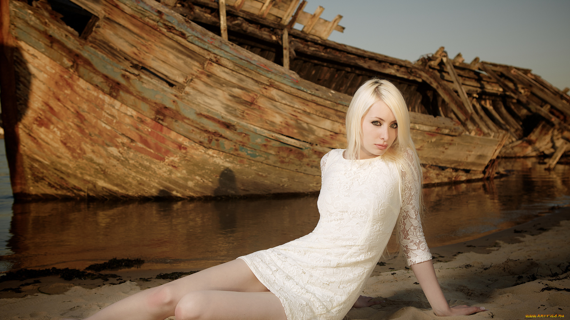 девушки, -unsort, , блондинки, корабль, взгляд, блондинка, девушка