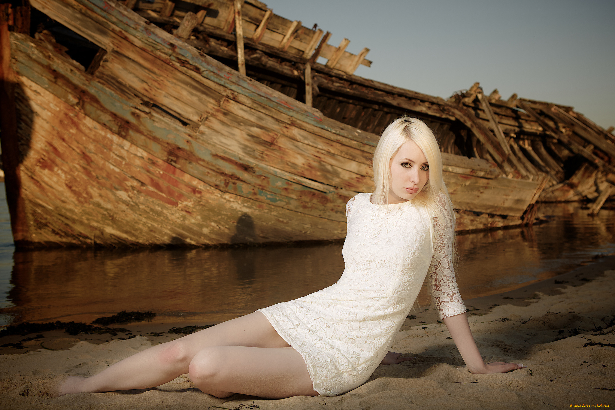 девушки, -unsort, , блондинки, корабль, взгляд, блондинка, девушка