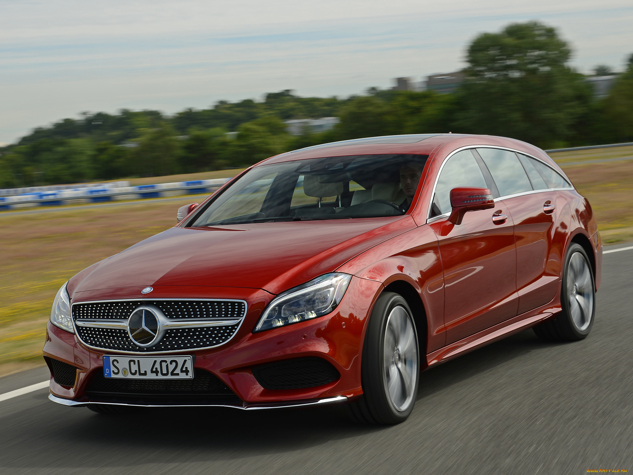 автомобили, mercedes-benz, красный, brake, 2014г, x218, package, sports, shooting, 500, cls, amg