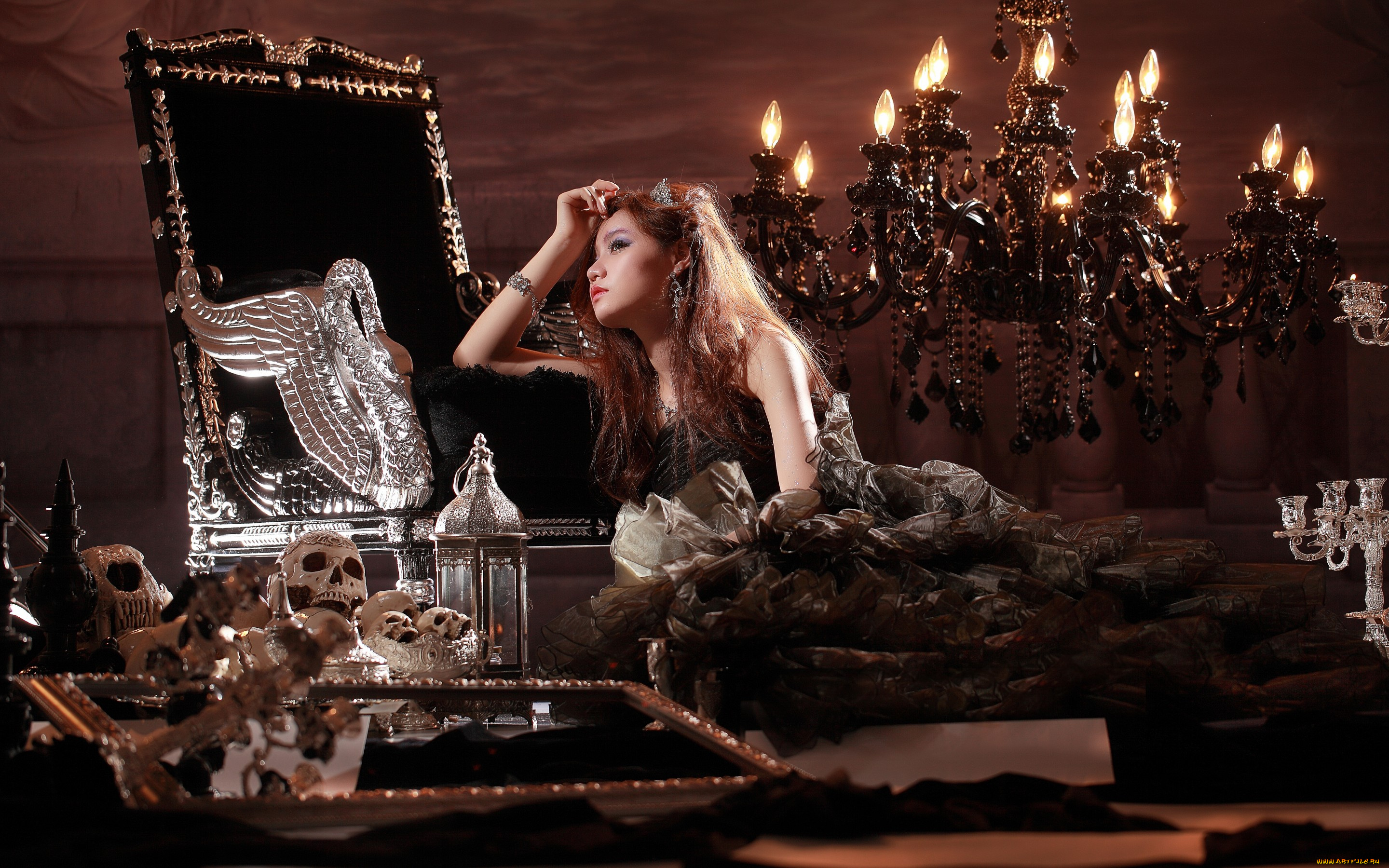 девушки, -unsort, , азиатки, украшения, задумчивость, роскошь, девушка, богатство