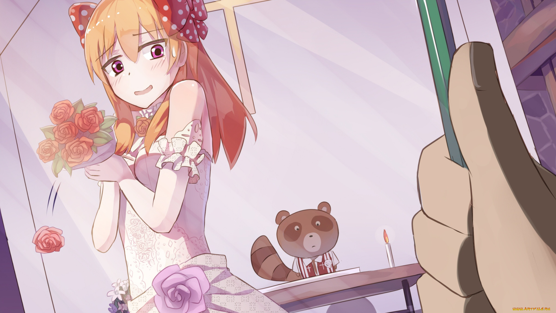 аниме, gekkan, shoujo, nozaki-kun, карандаш, девушка, рука