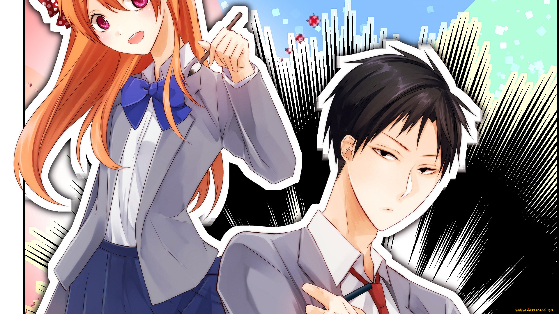аниме, gekkan, shoujo, nozaki-kun, мангака, нозаки, девушка, парень