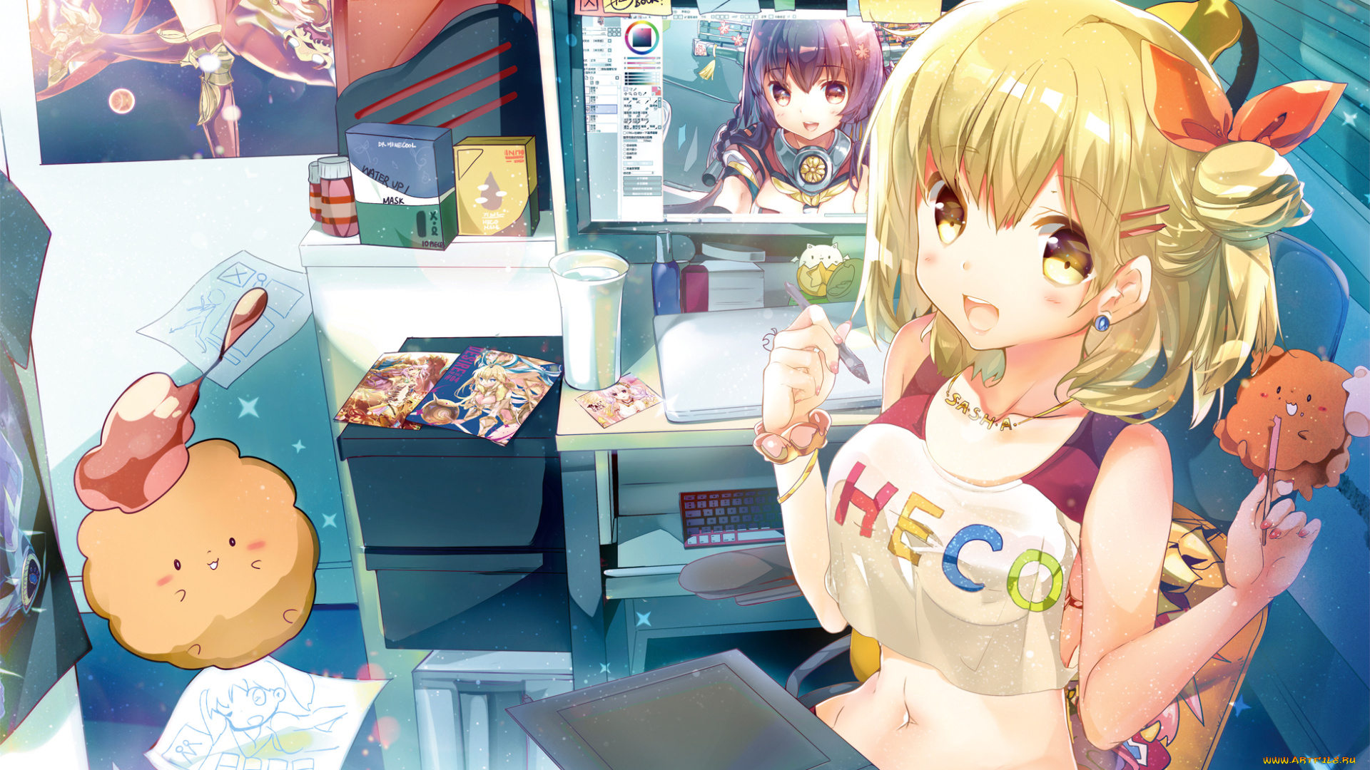 аниме, kantai, collection, девушка, фон, взгляд