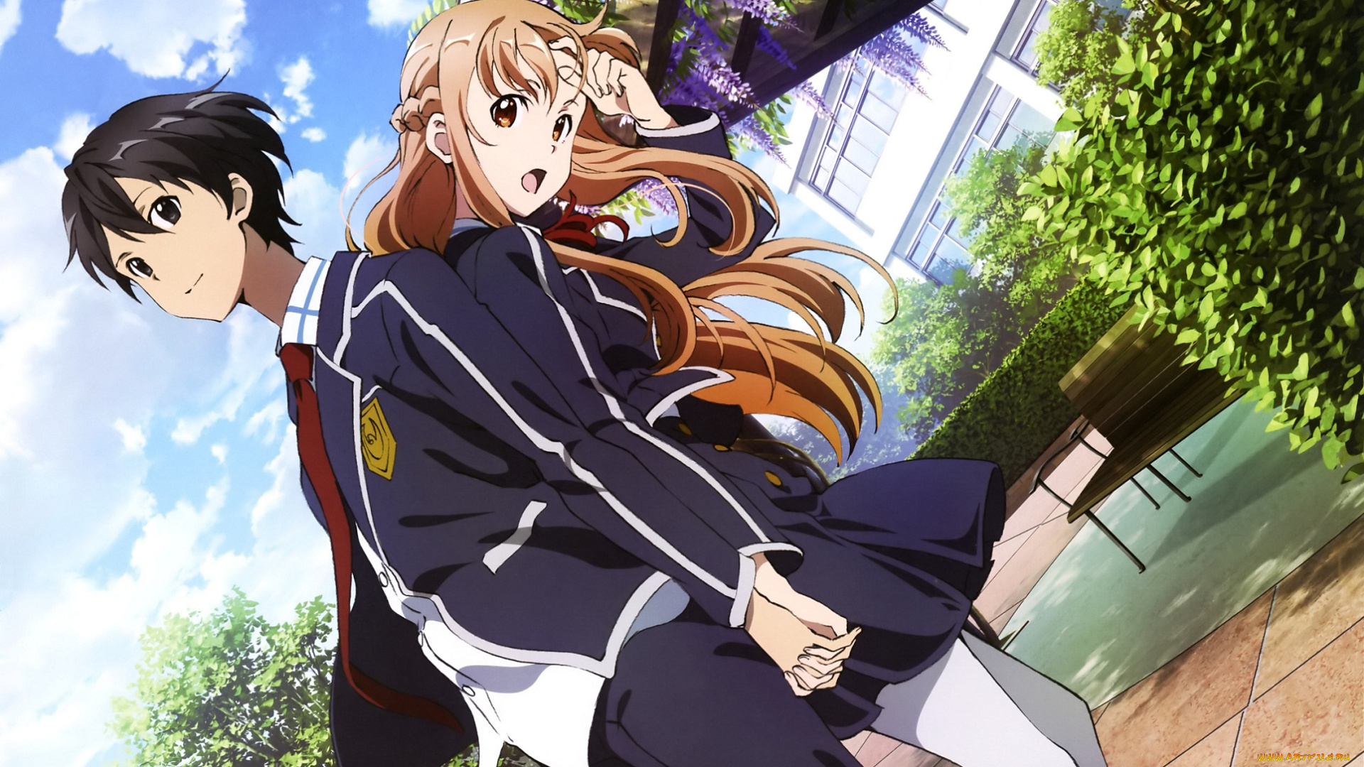 аниме, sword, art, online, кирито, асуна