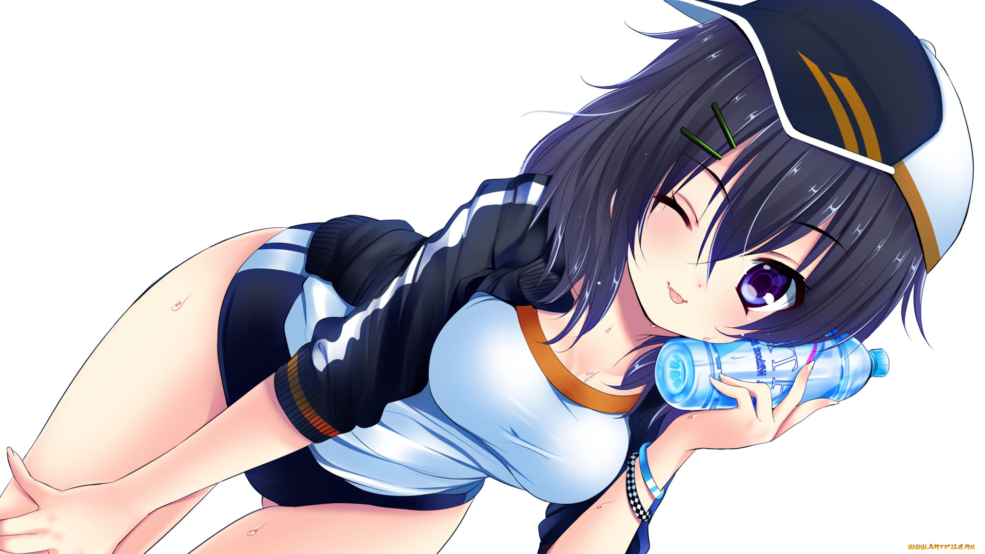 аниме, unknown, , другое, девушка, бутылка