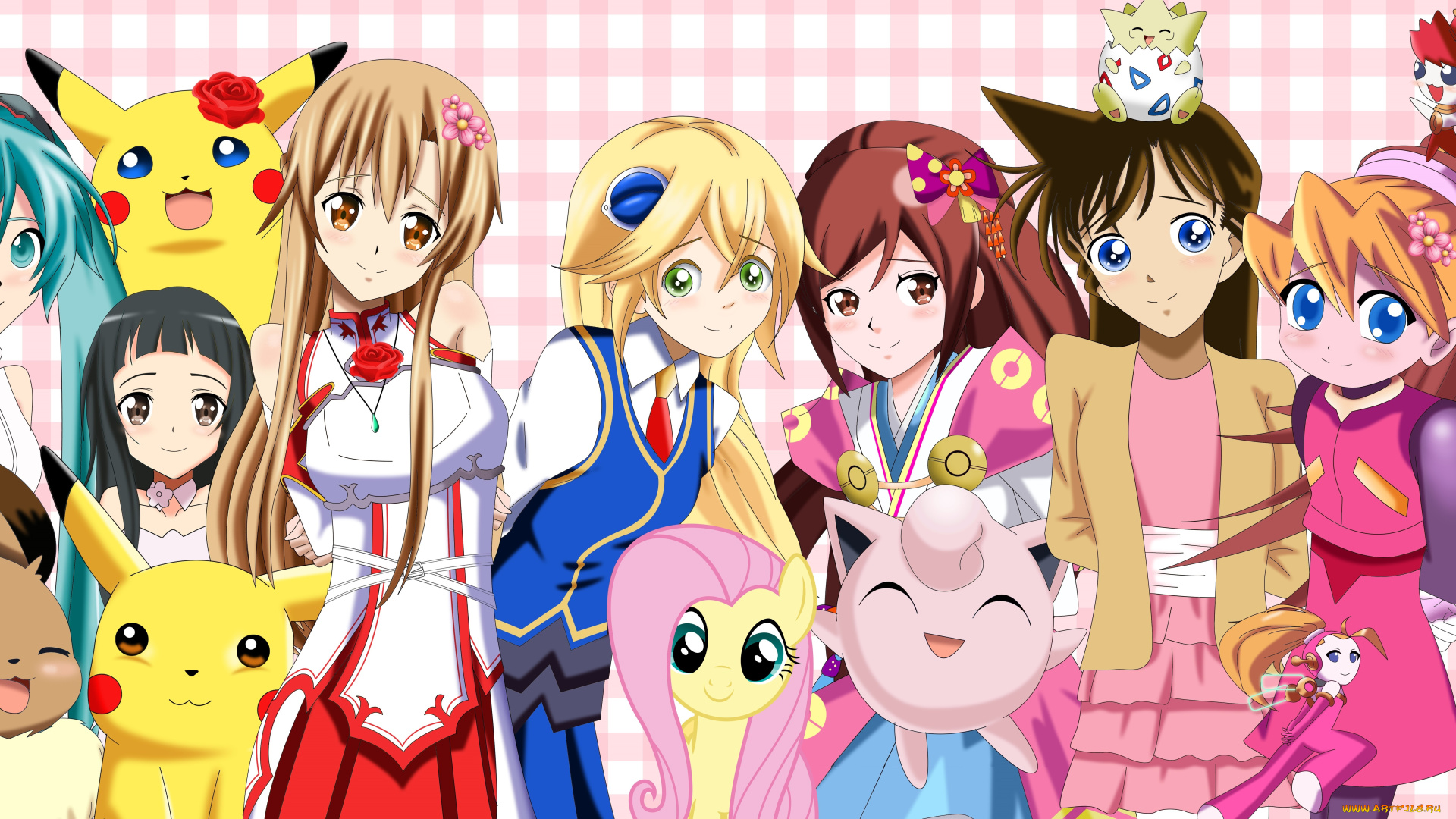 аниме, unknown, , другое, взгляд, девушки, фон