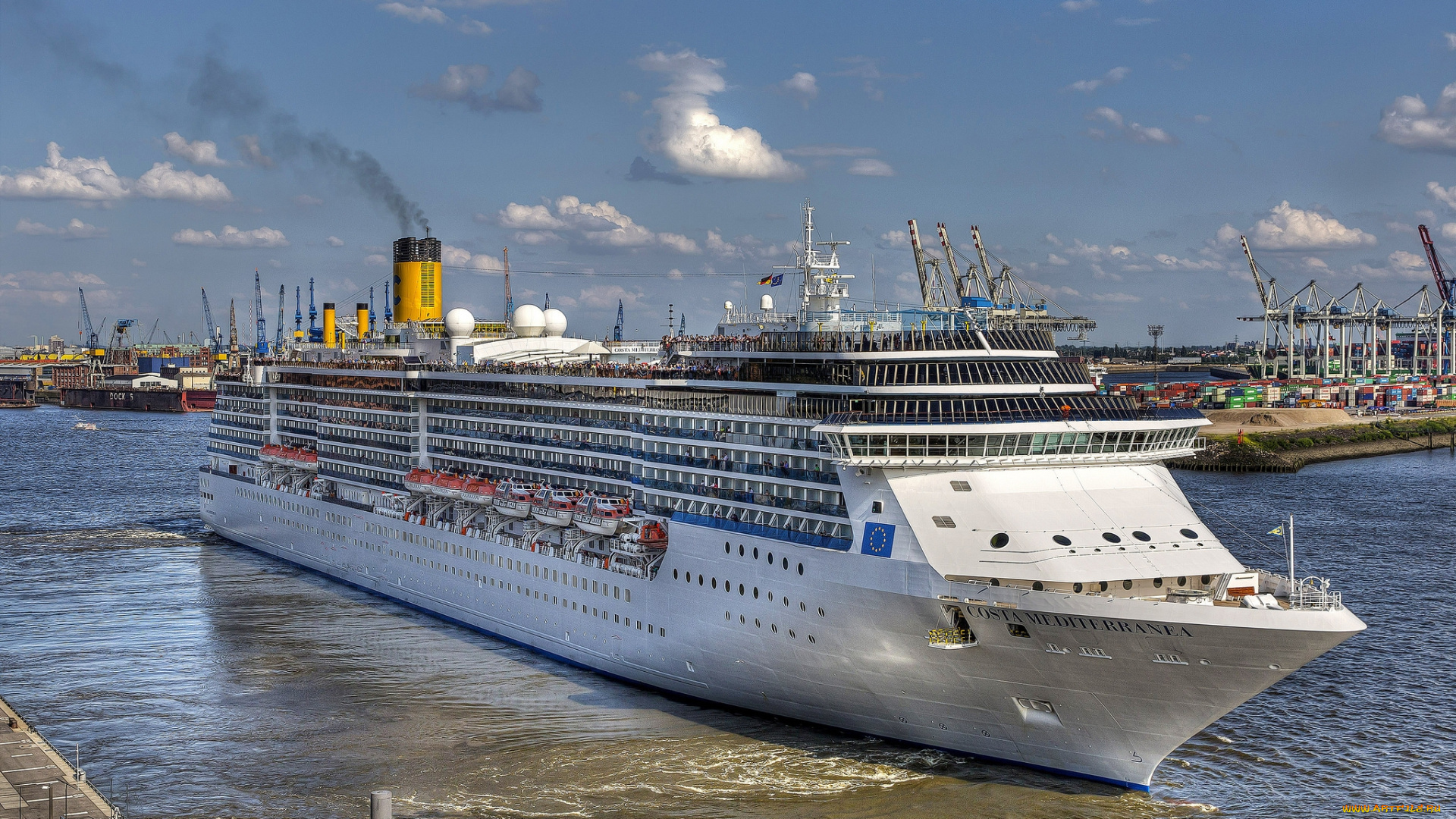 costa, mediterranea, корабли, лайнеры, круиз, лайнер