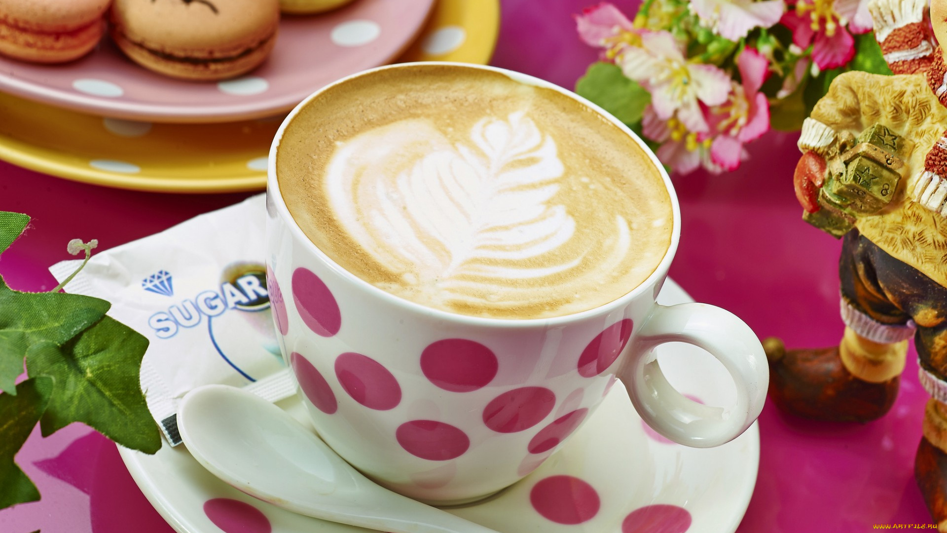 еда, кофе, , кофейные, зёрна, пирожные, рисунок, чашка