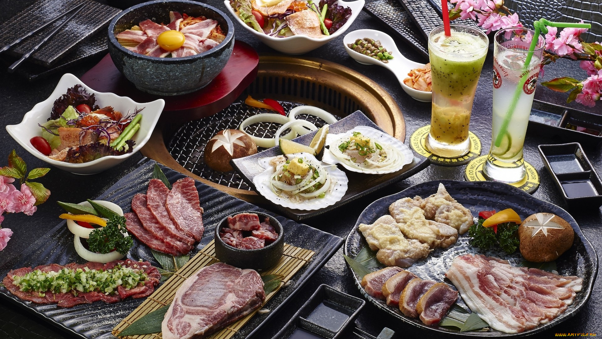 еда, разное, блюда, ассорти, закуски, овощи, напитки, мясо