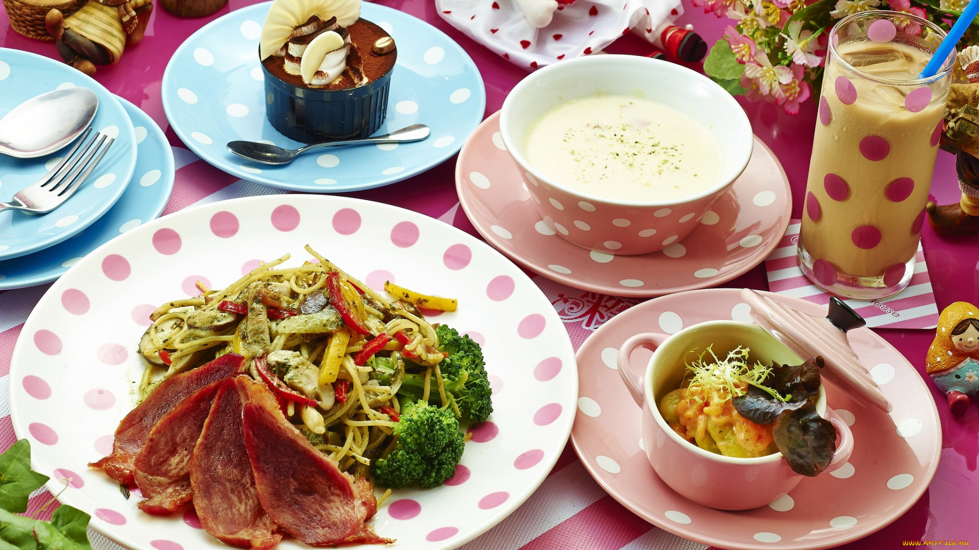 еда, разное, салат, коктейль, суп, десерт, овощи, мясо, паста, ассорти, блюда