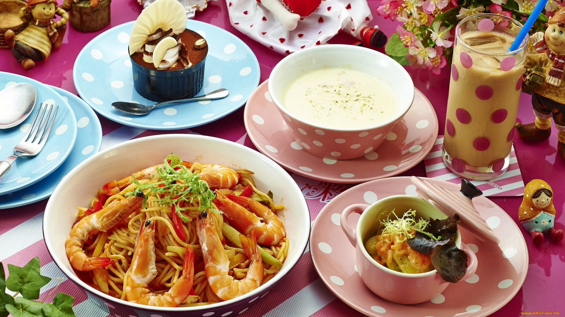 еда, разное, суп, креветки, паста, ассорти, блюда, коктейль, салат, десерт