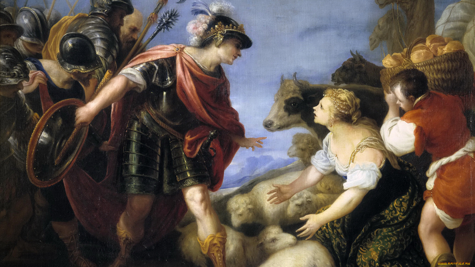 juan, antonio, de, fr&, 237, as, escalante, рисованное, живопись, мифология, картина, благоразумие, авигеи