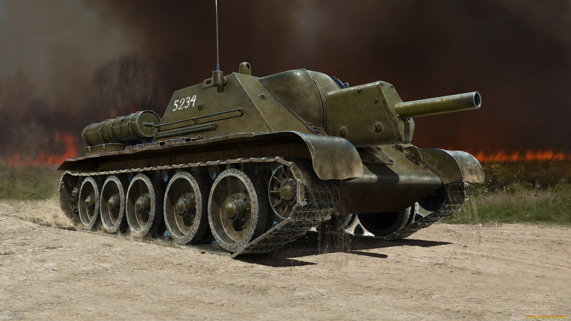 рисованное, армия, фон, танк