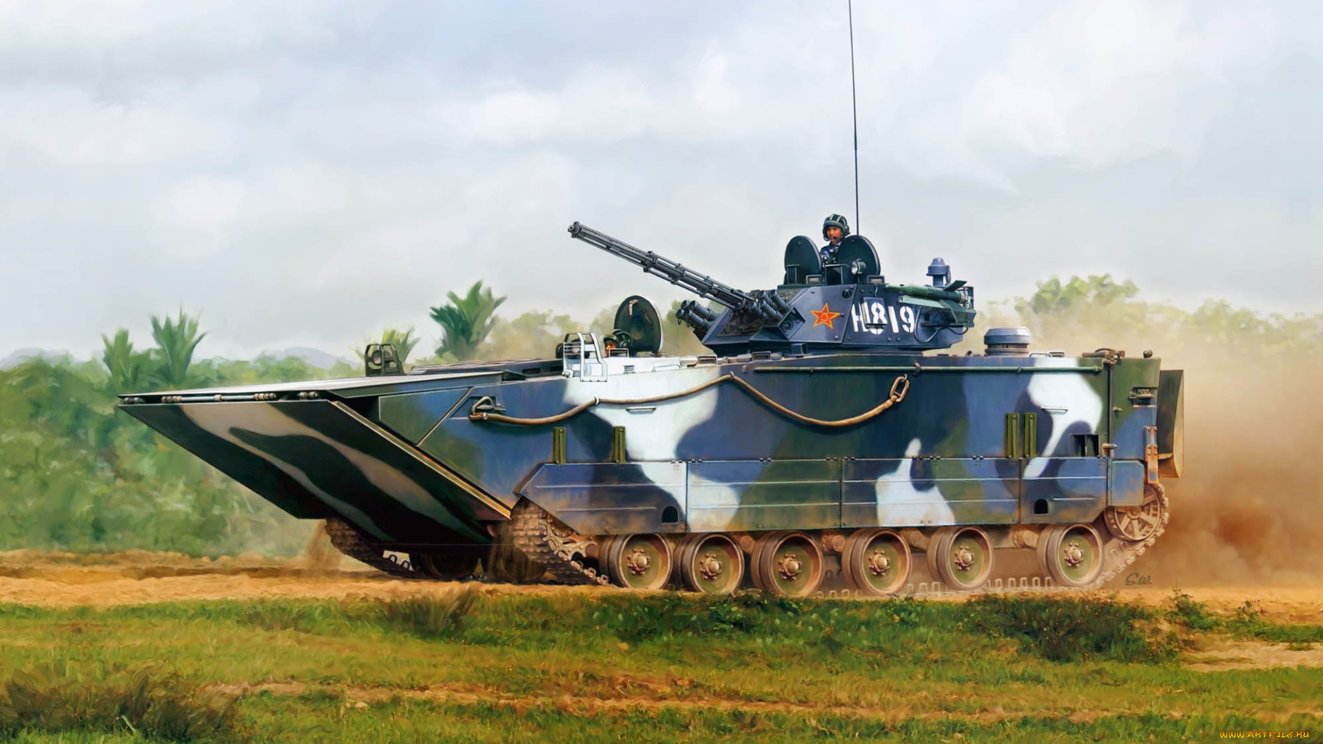 рисованное, армия, танк