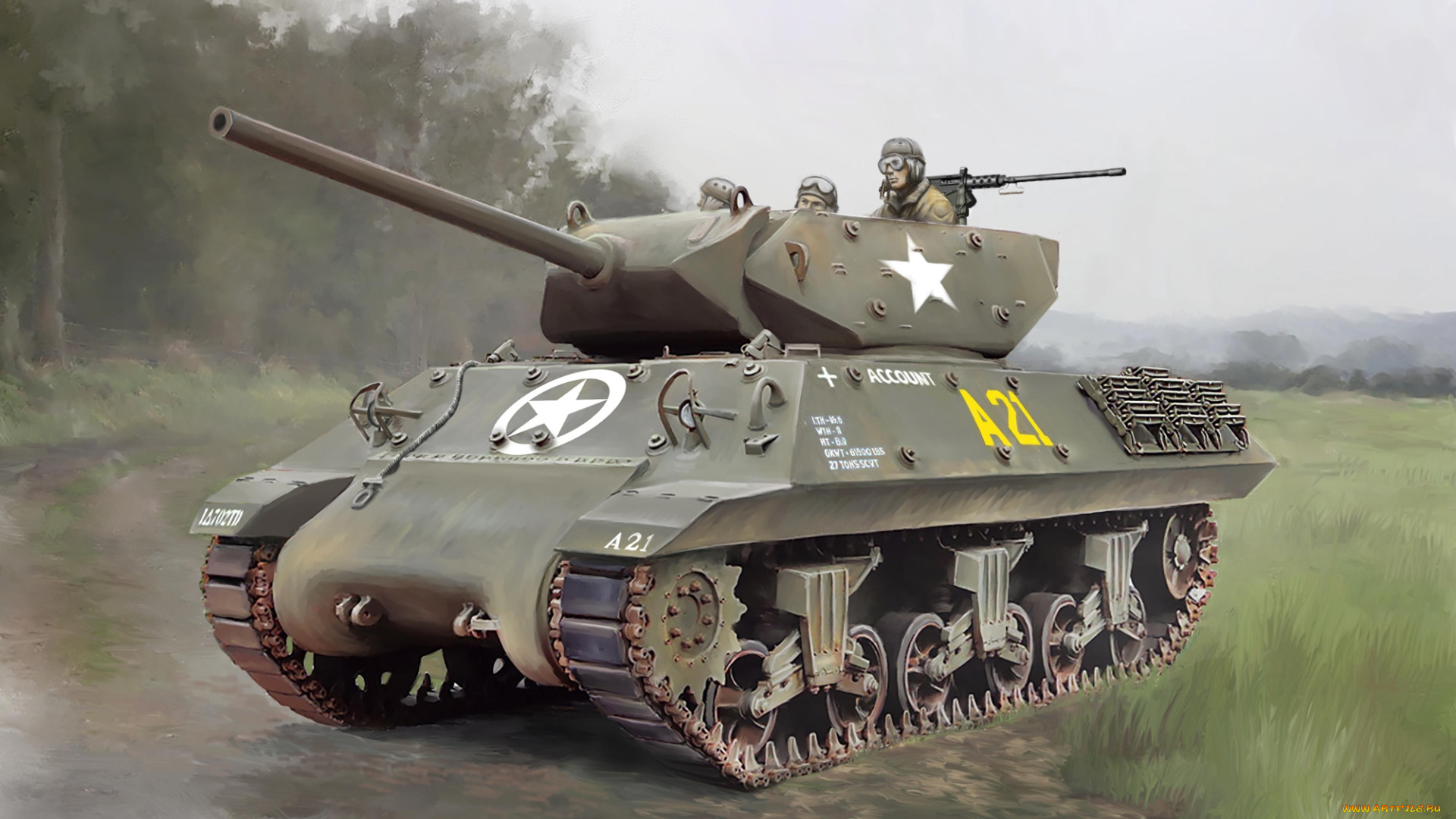 рисованное, армия, танк, фон